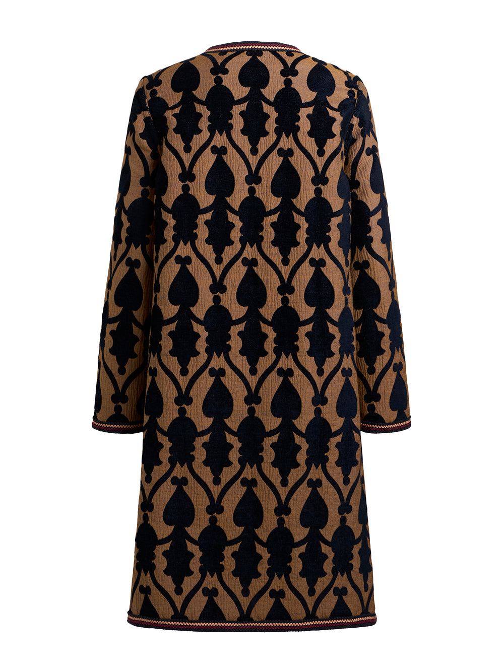Cotton-Blend Printed Long Coat
