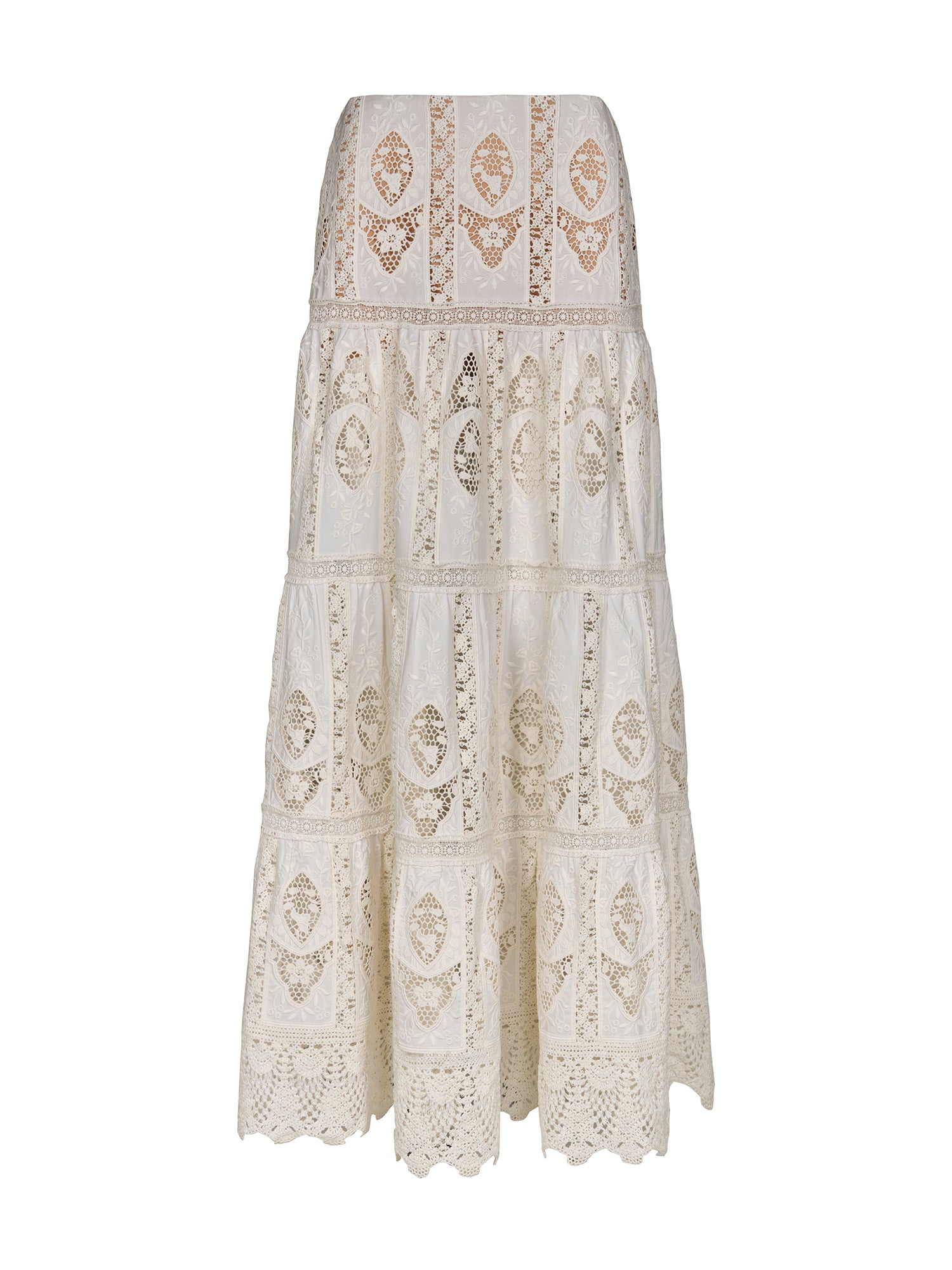 Highlighted Fields Embroidered Maxi Skirt