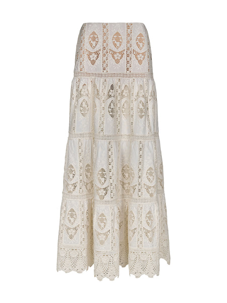 Johanna Ortiz | Highlighted Fields Embroidered Maxi Skirt – Kirna