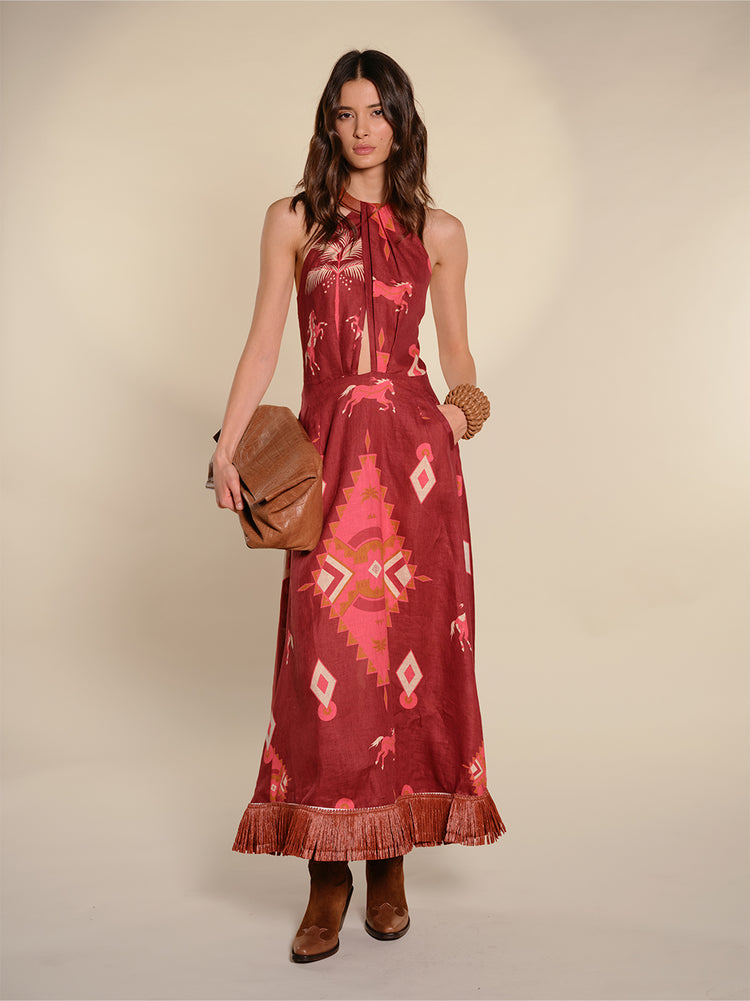 johanna ortiz navajo weaver metallic tweed maxi dress Western Elements Dress