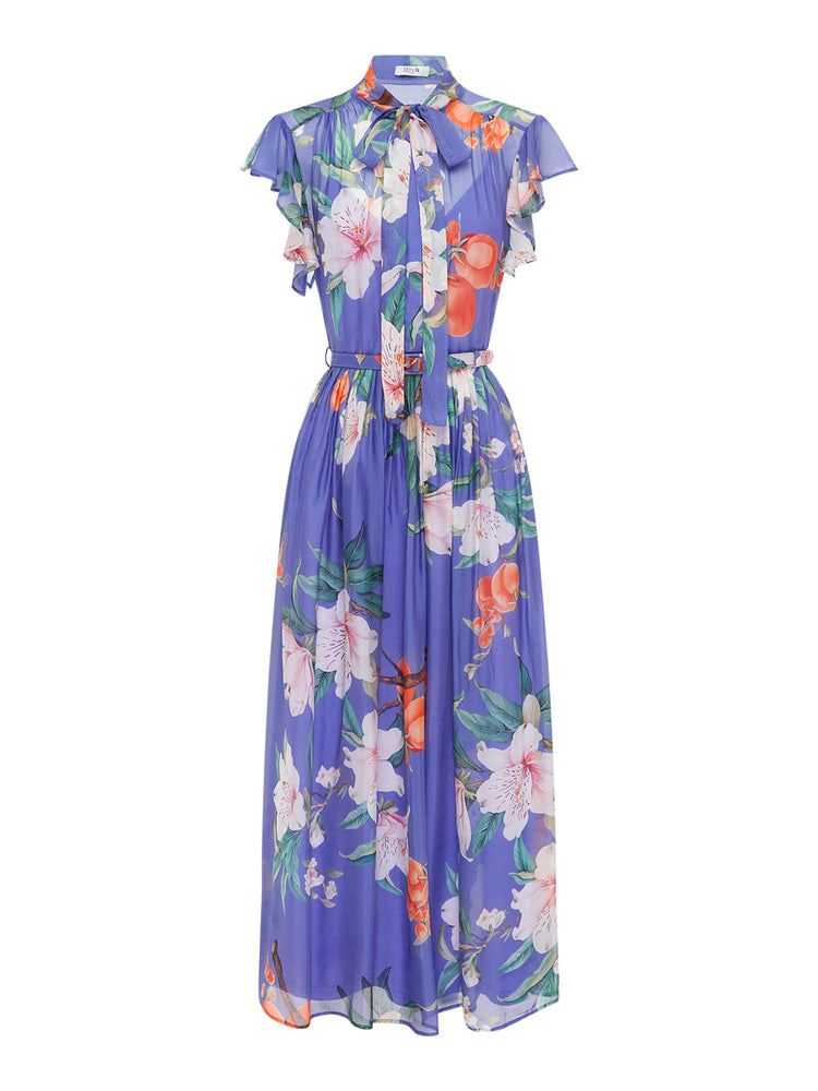 Leo Lin | Grace Flutter Sleeve Midi Dress Kirna Zabte Leo Lin | Grace Flutter Sleeve Midi Dress Kirna Zabte