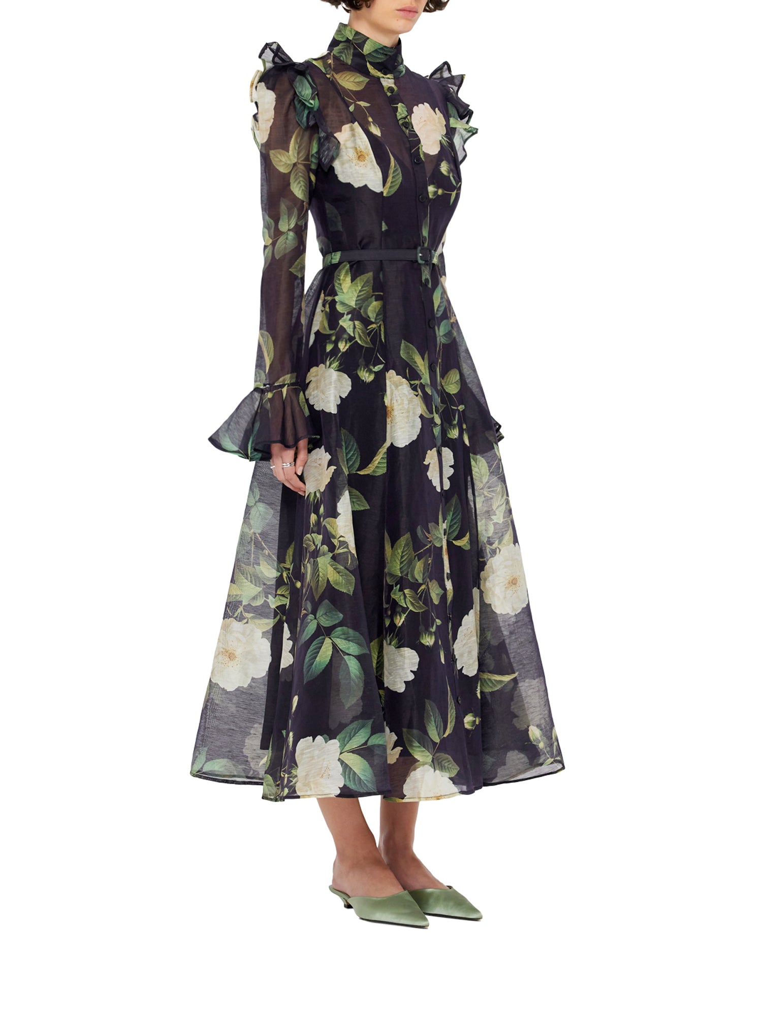 Katrina Butterfly Sleeve Midi Dress