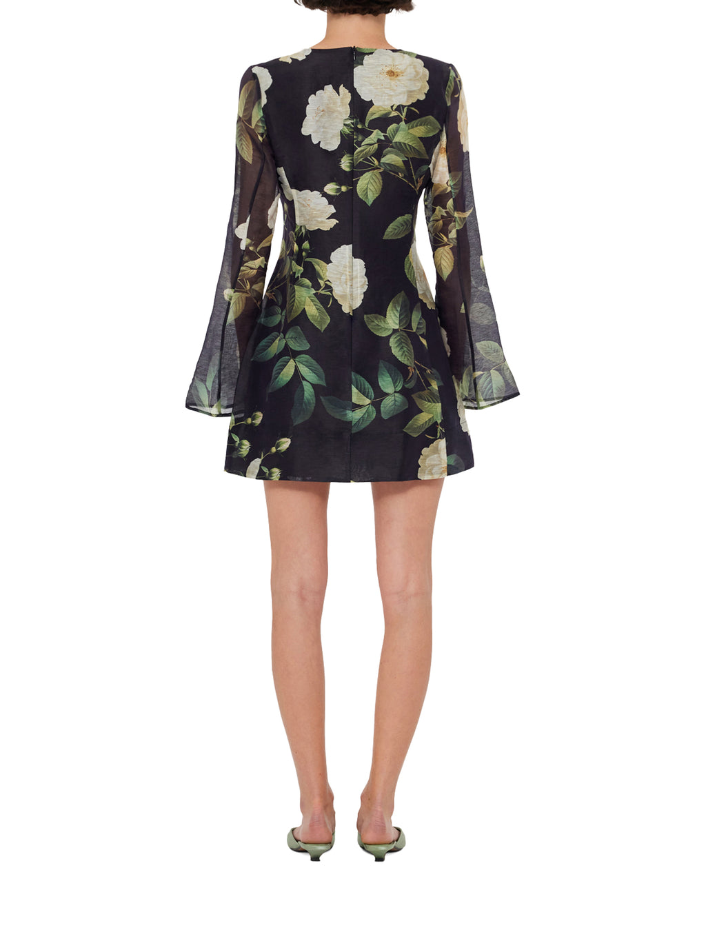 leo lin suzanne dress Suzanne Embellished Bell Sleeve Mini Dress