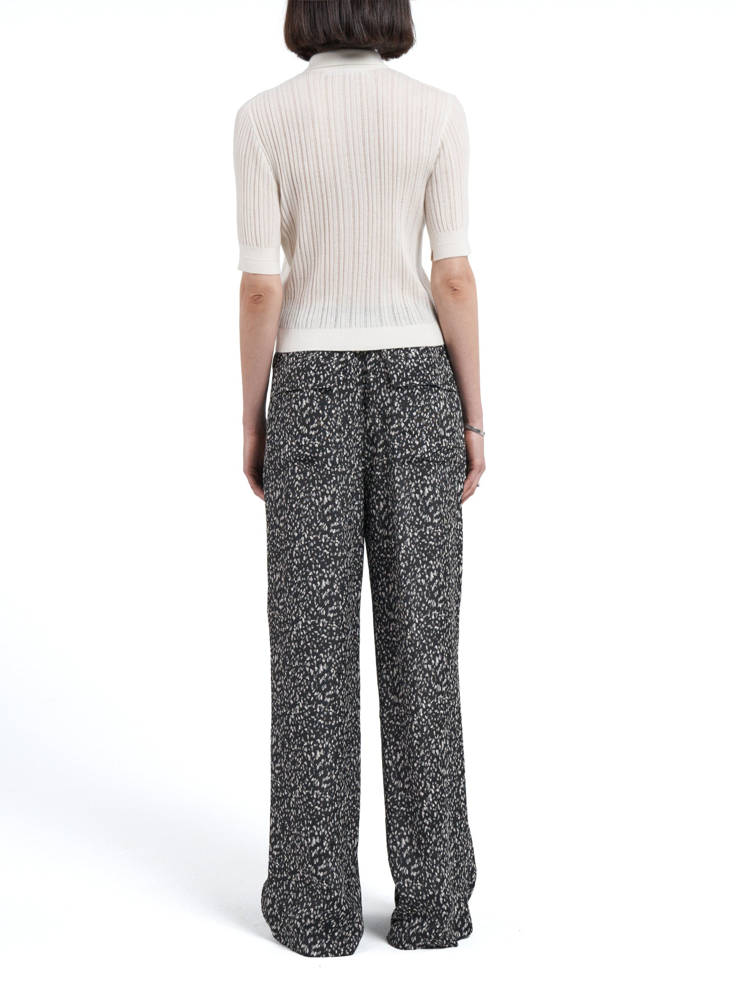Pointelle Shrunken V Polo