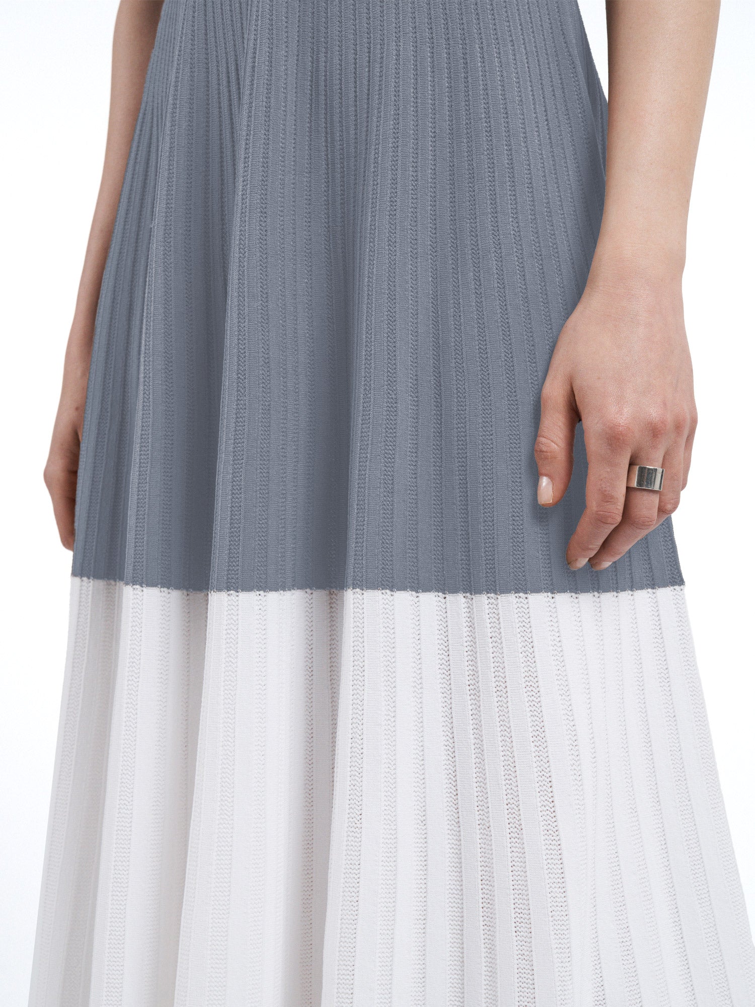 Square-Neck Mesh Midi Dress