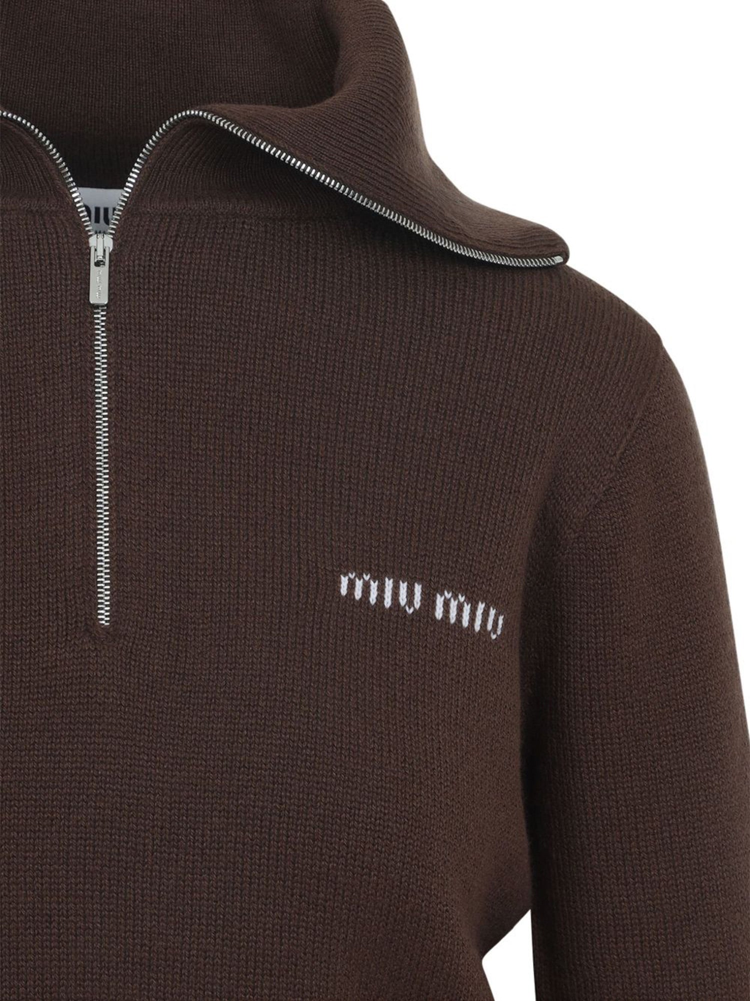 High-Neck Quarter Zip Sweater