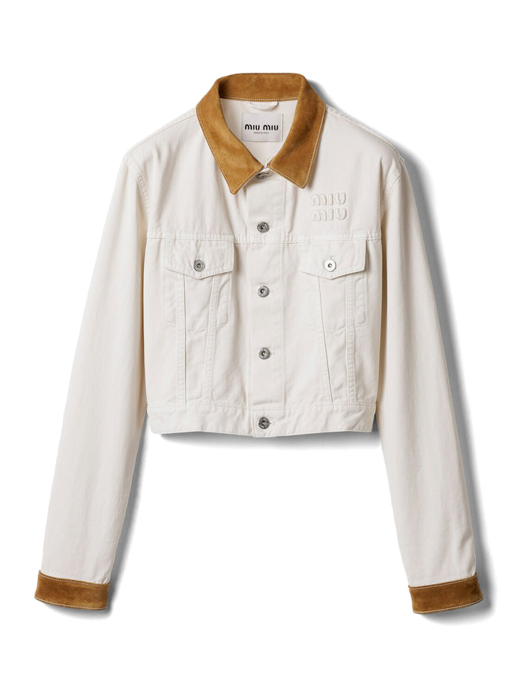 Miu Miu | Denim and Suede-Trim Jacket – Kirna Zabête