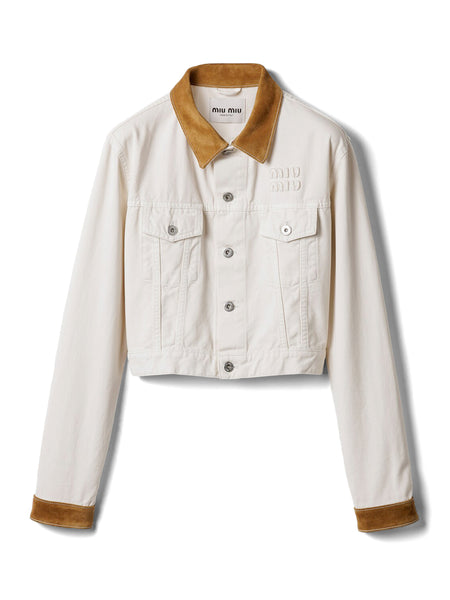 Miu Miu | Denim and Suede-Trim Jacket – Kirna Zabête