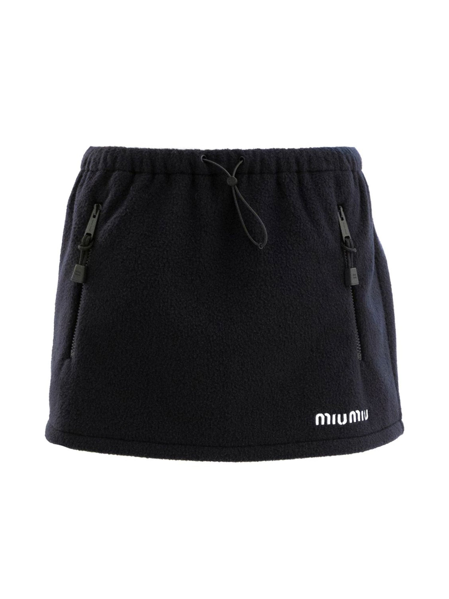 Fleece Drawstring Mini Skirt