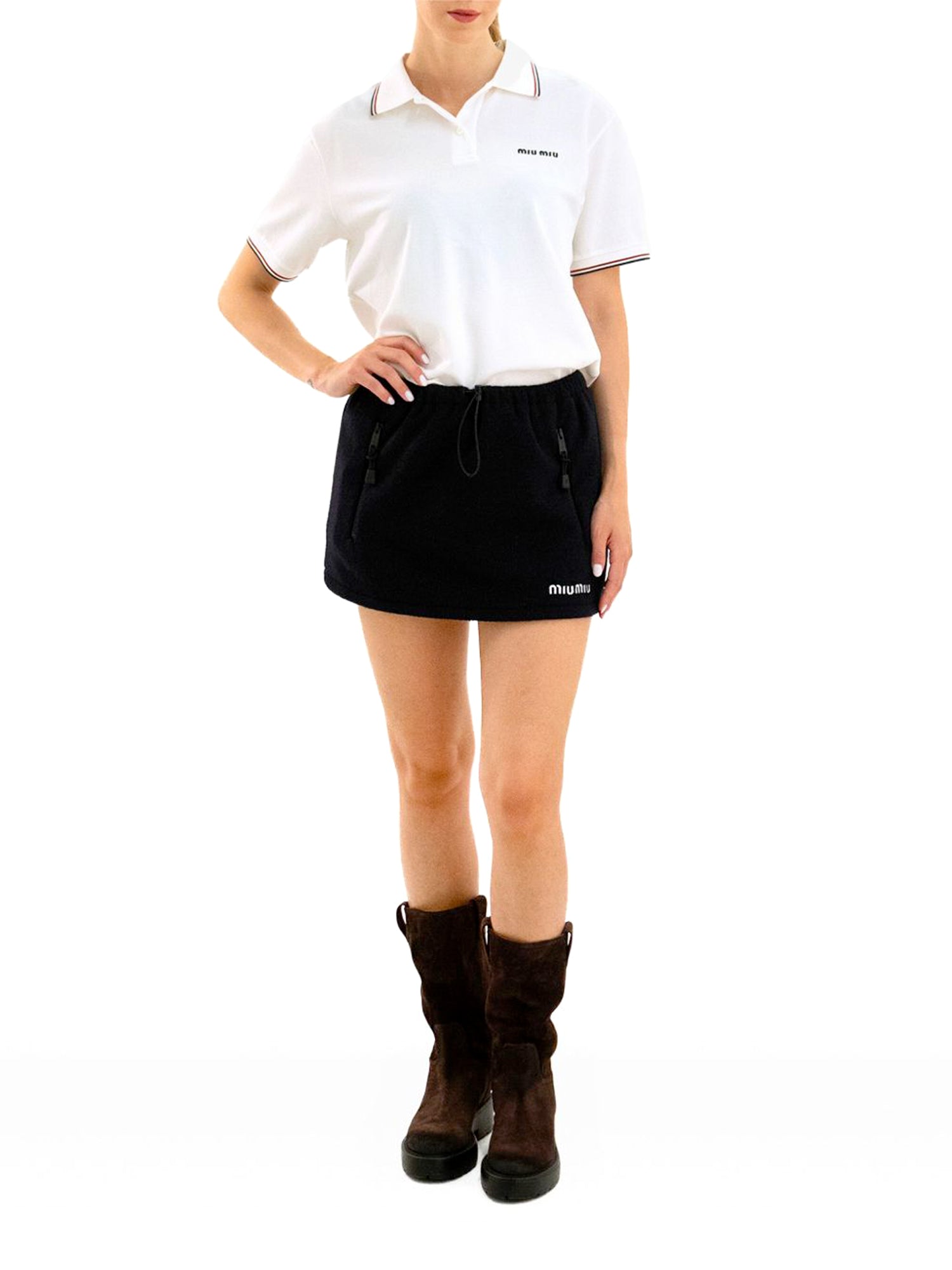 Fleece Drawstring Mini Skirt