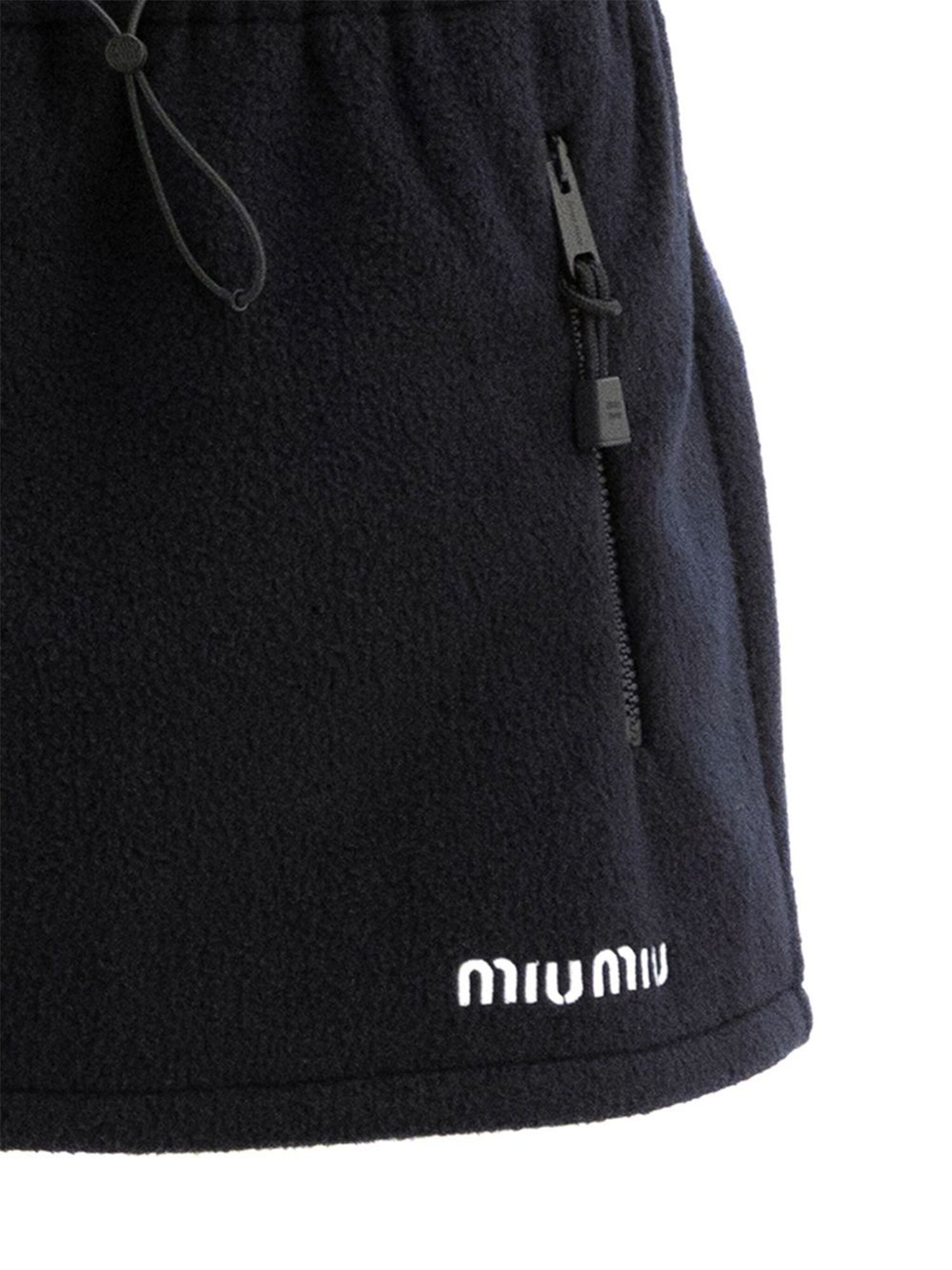Fleece Drawstring Mini Skirt