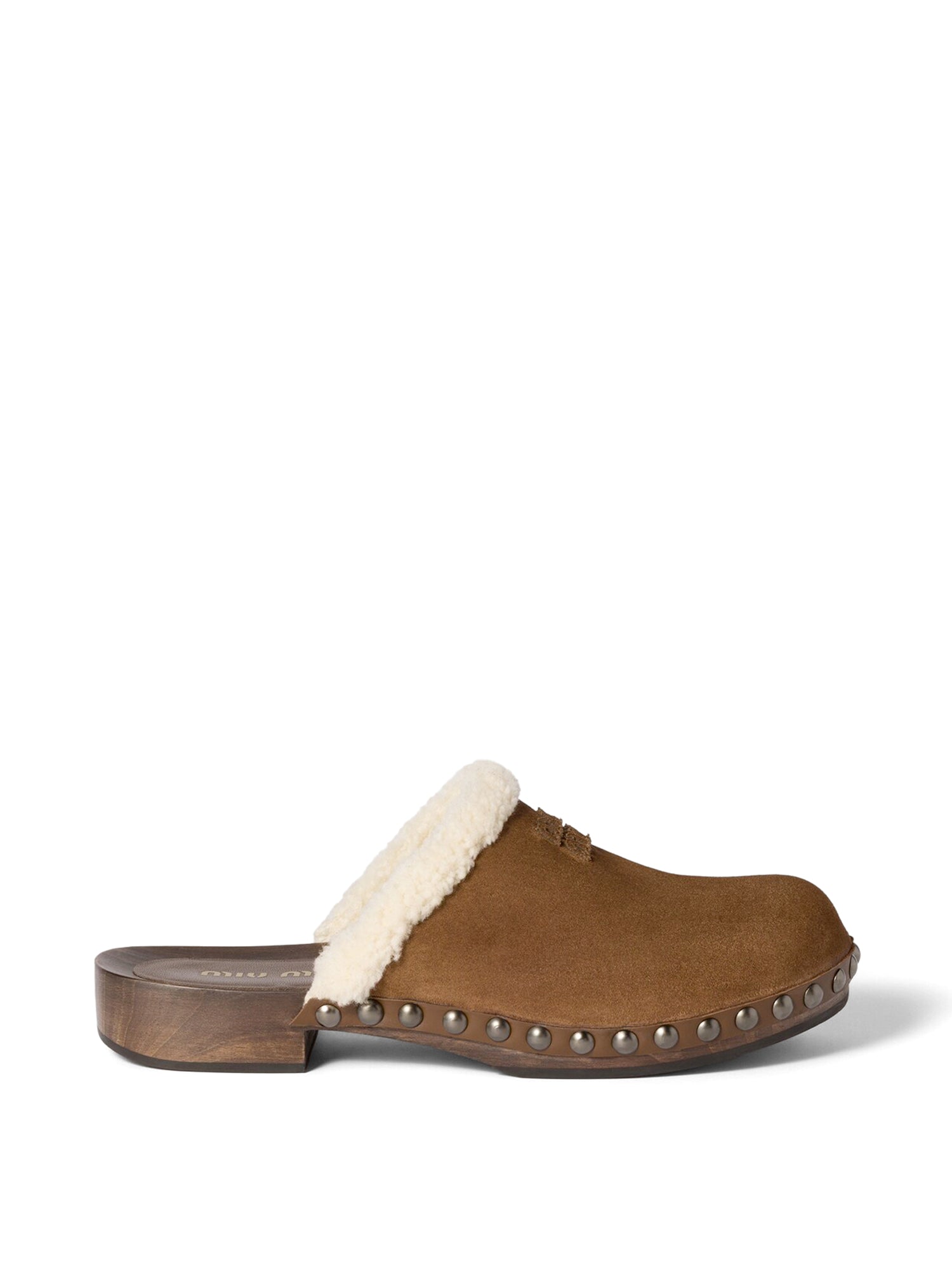 Shearling-Lined Suede Clogs