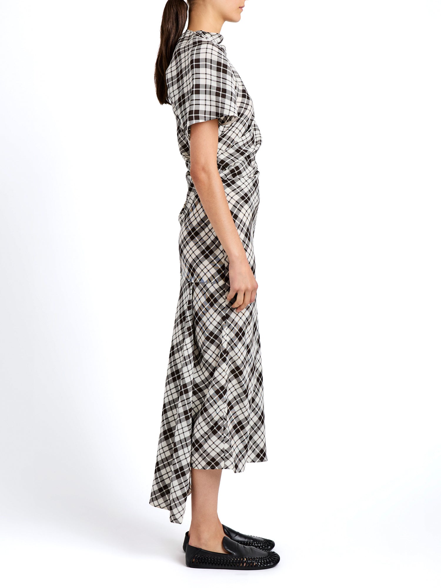 Hallie Plaid Midi Dress