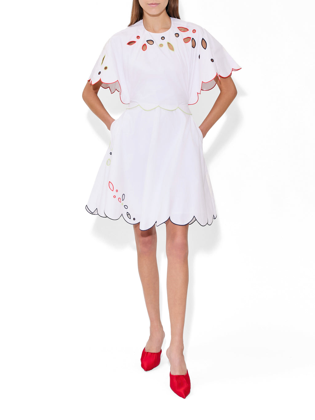 Eyelet Cotton Poplin Scalloped Buttercup Dress Eyelet Cotton Poplin Scalloped Buttercup Dress