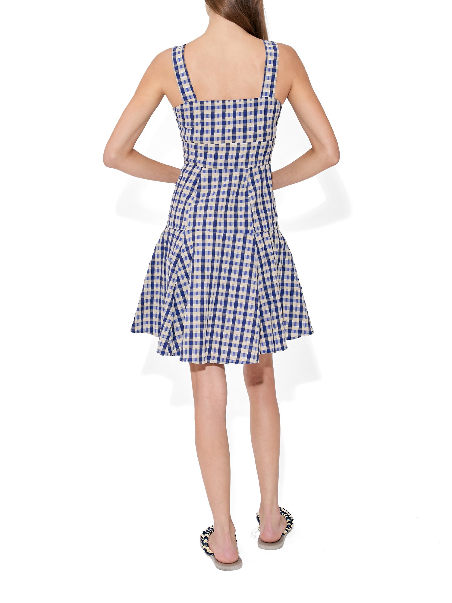 Seersucker Check Skater Dress