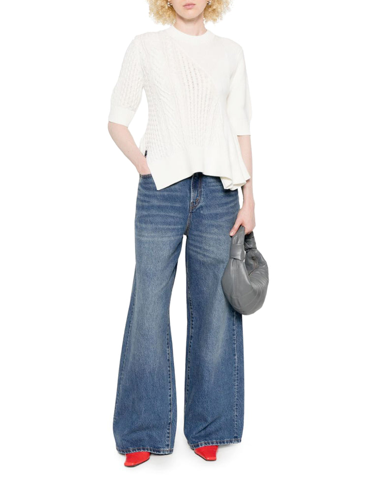 トップス Sacai Cotton Gabardine x Knit Pullover Buy Sacai Cotton Gabardine x Knit Cardigan 'Black/Beige