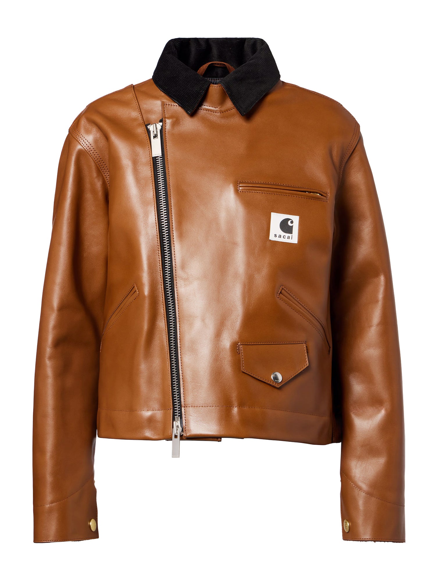x Carhartt WIP Asymmetric Leather Jacket