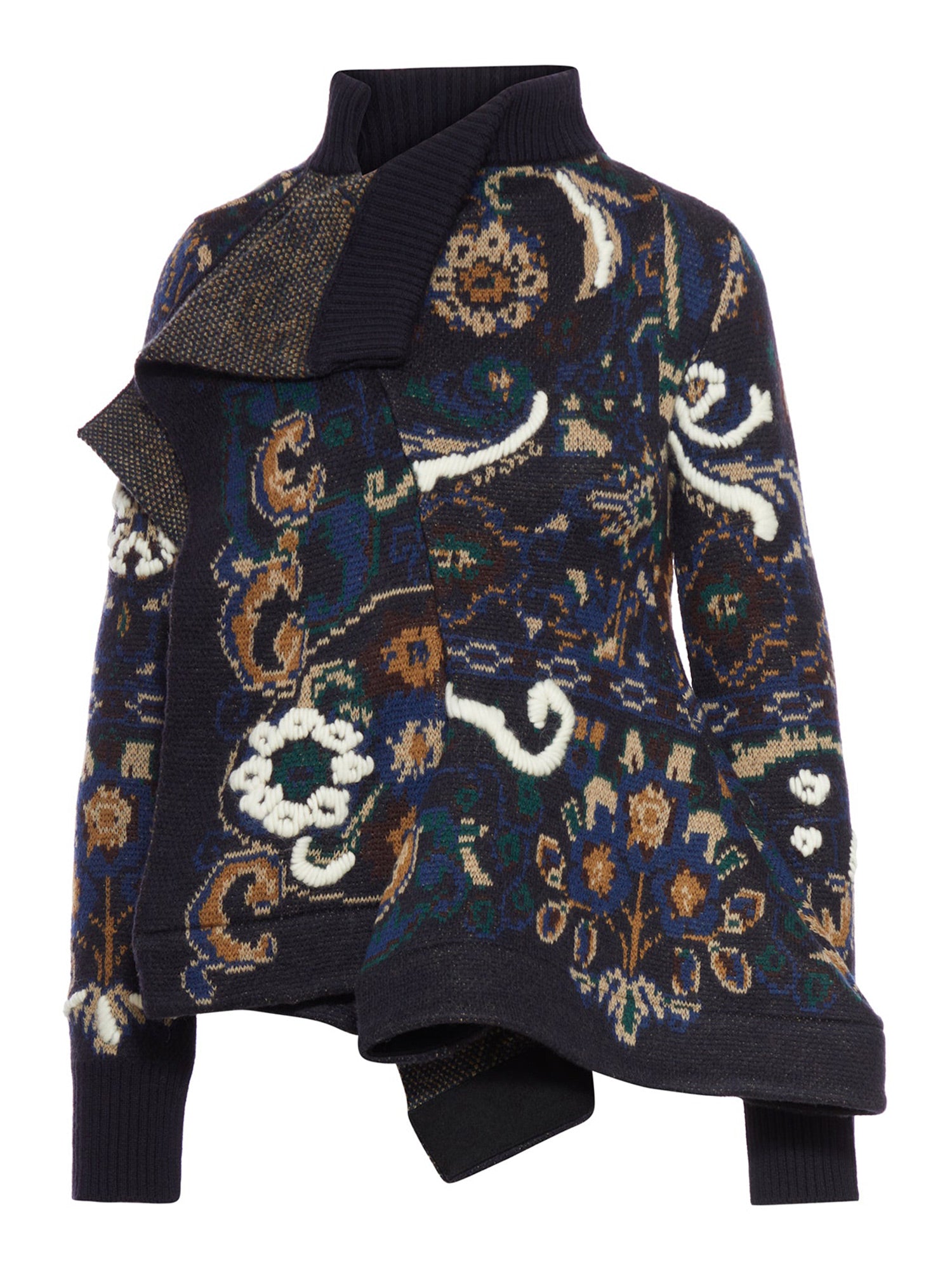 Floral Jacquard Knit Blouson