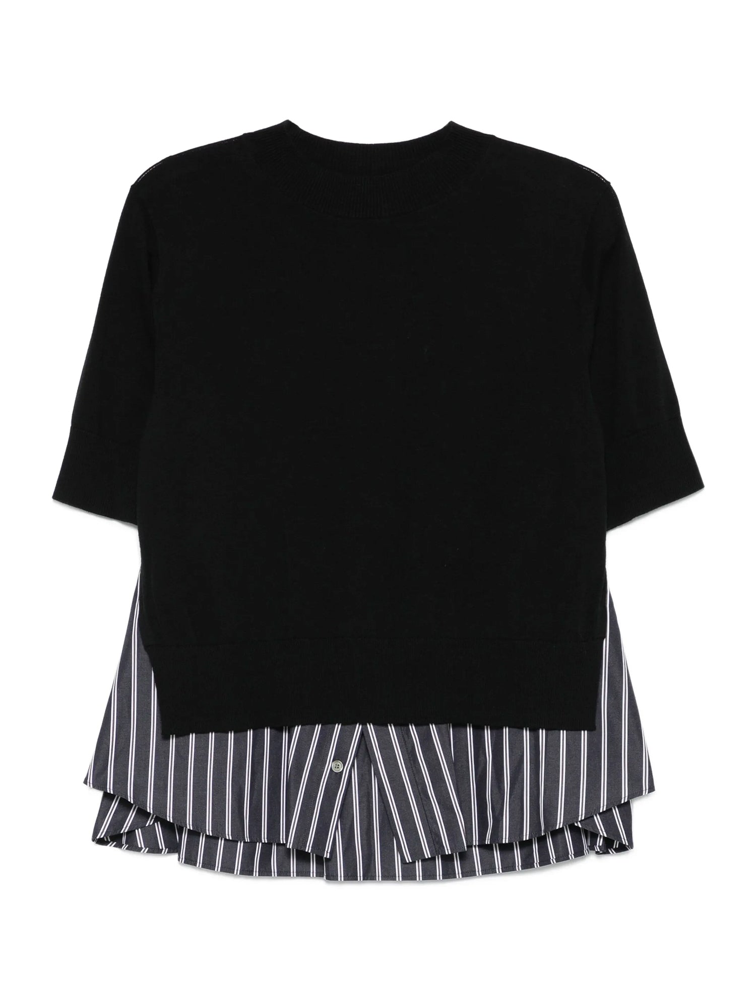 Cotton Poplin and Knit Top
