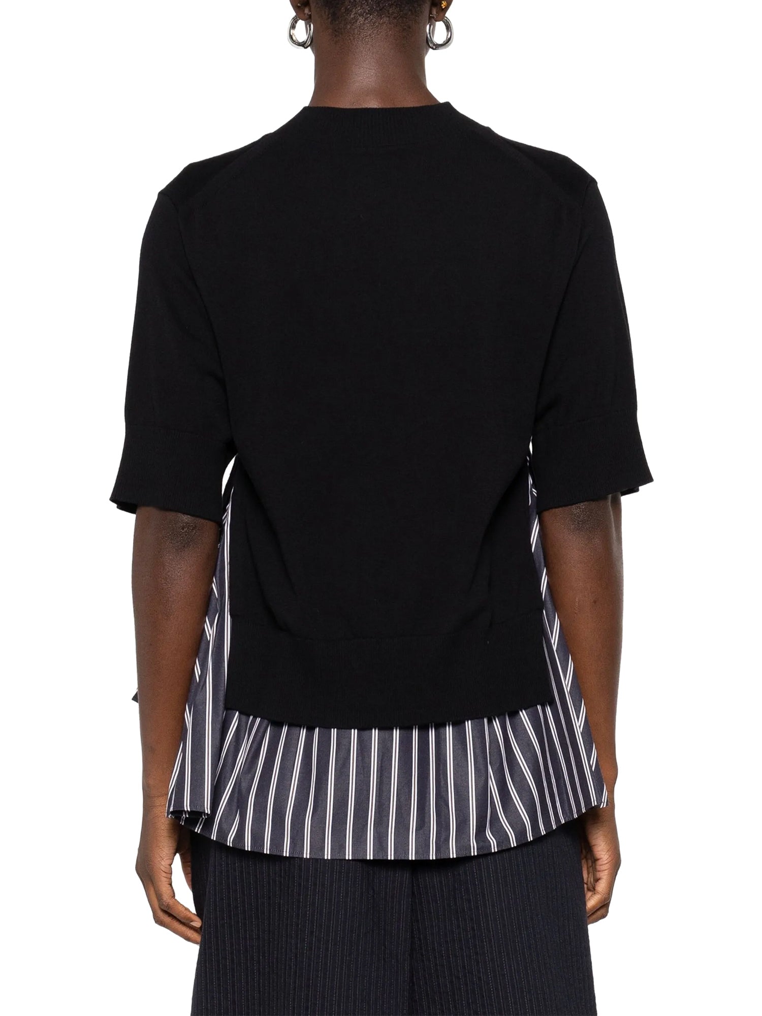 Cotton Poplin and Knit Top