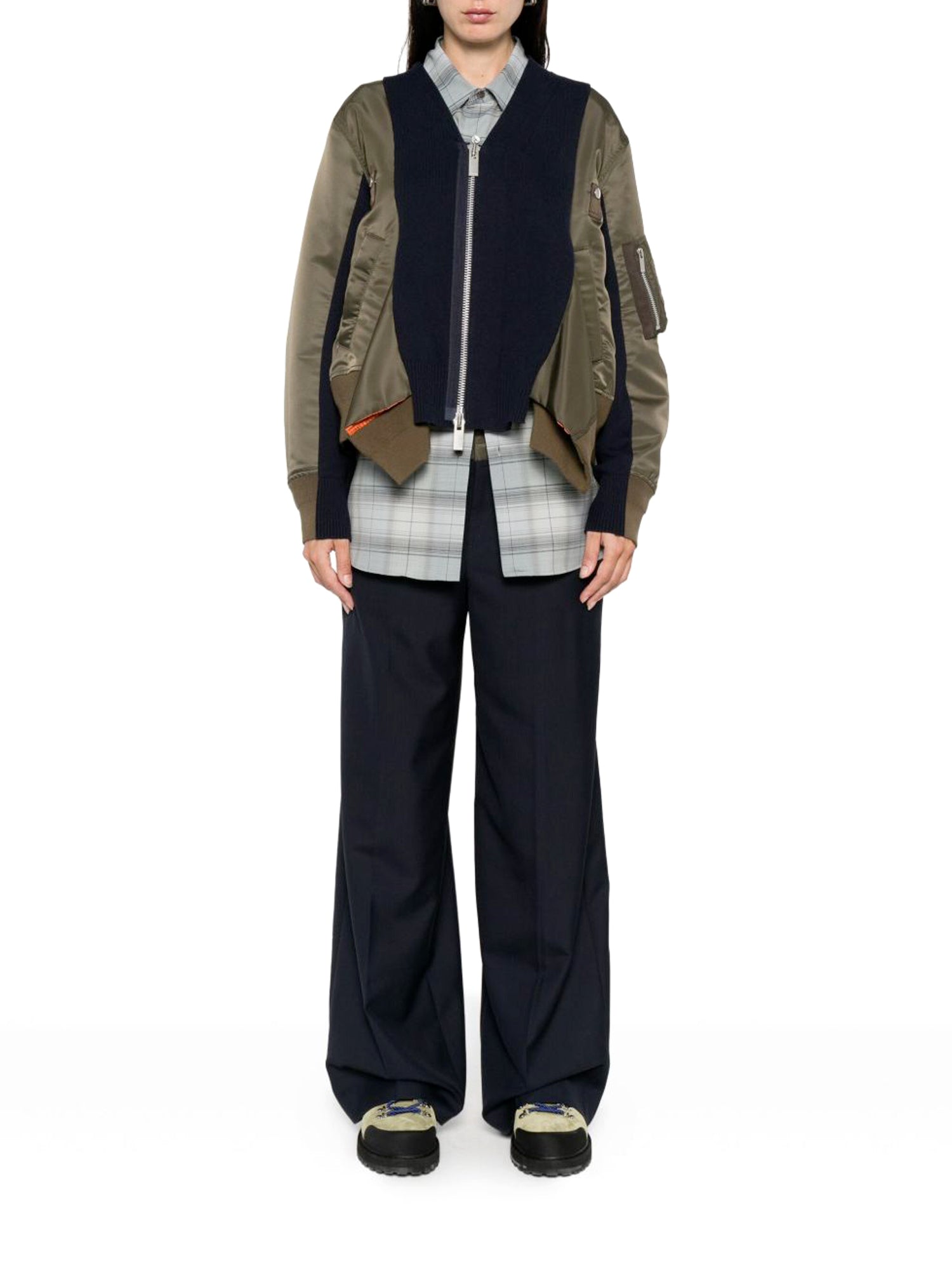 Nylon Twill x Knit Jacket