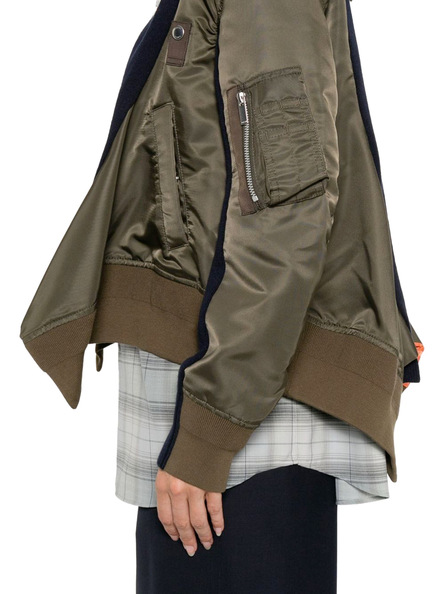Nylon Twill x Knit Jacket