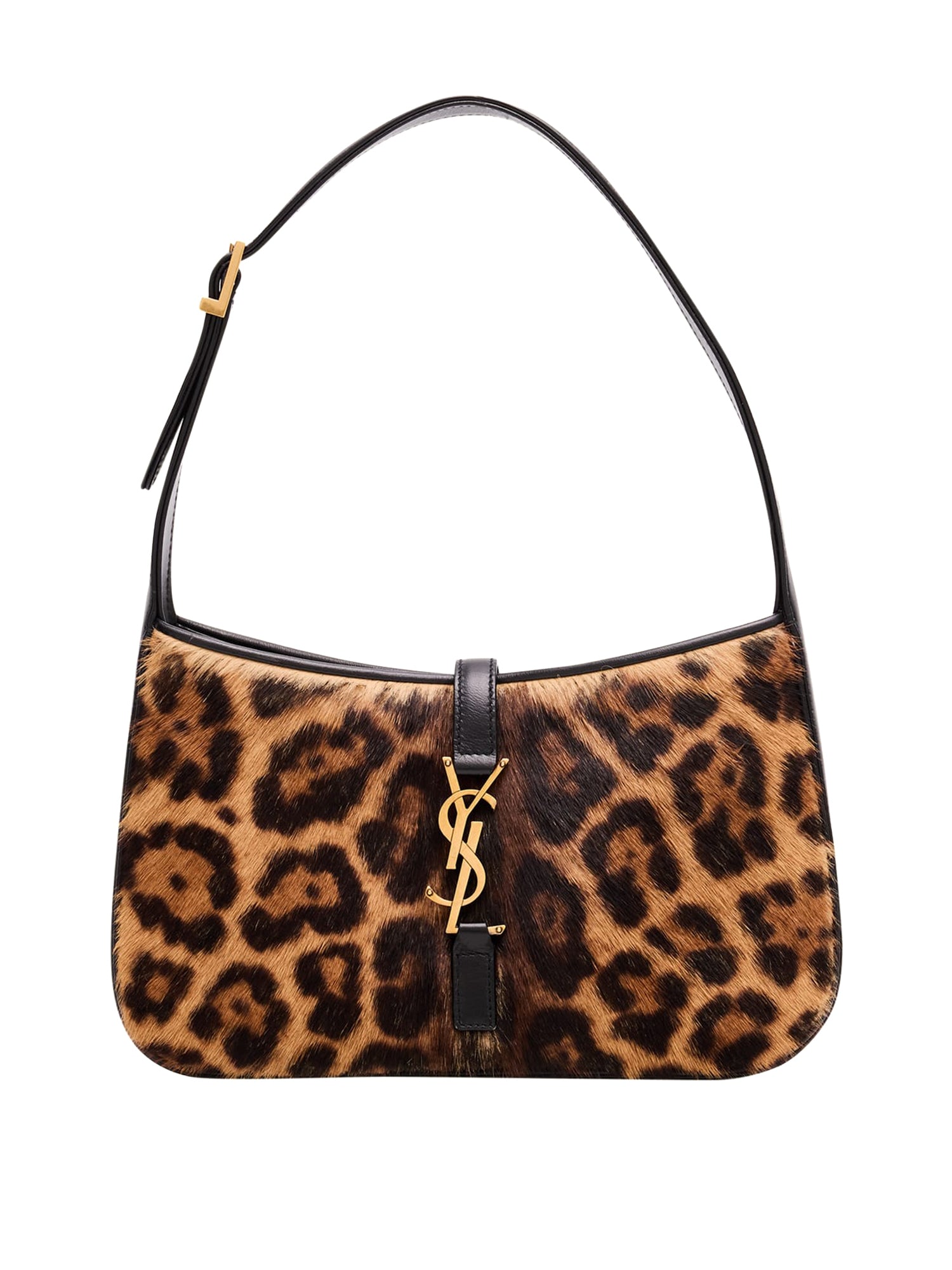 Small Leopard-Print Calf Hair Le 5 À 7 Shoulder Bag