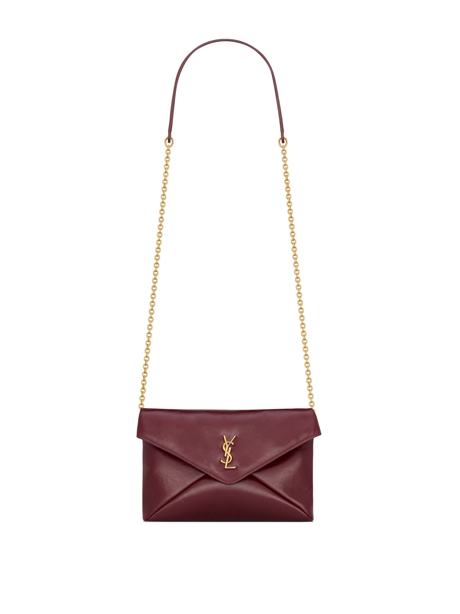 Shiny Leather Cassandre Chain Pouch