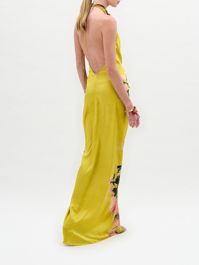 halter swing maxi dress Jasmine Halter Maxi Dress, in Baby Blue Luxe Satin, Size: Small | Show Me Your Mumu main image 1