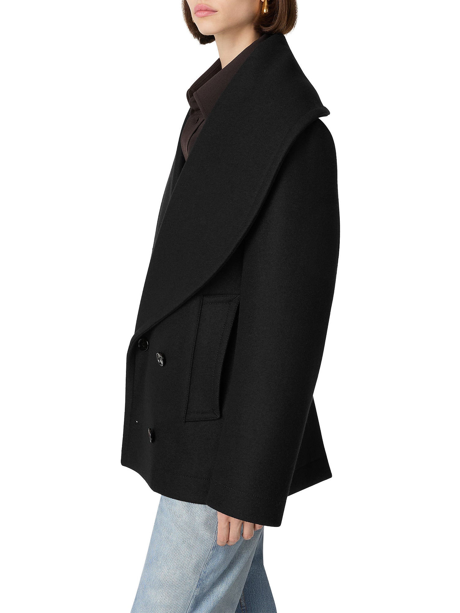 Stretch Wool Short Coat
