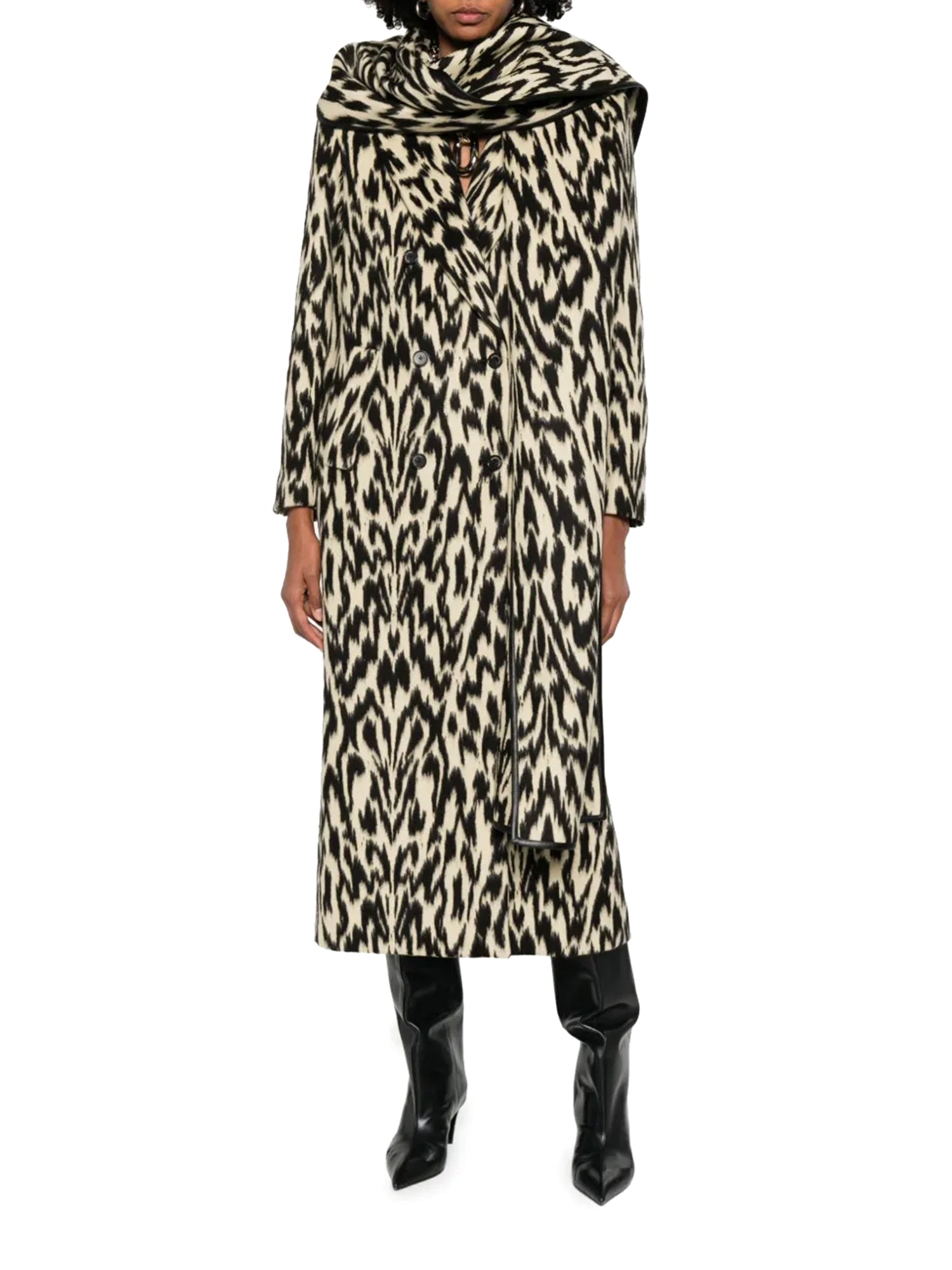 Demi Double Breasted Coat with Scarf
