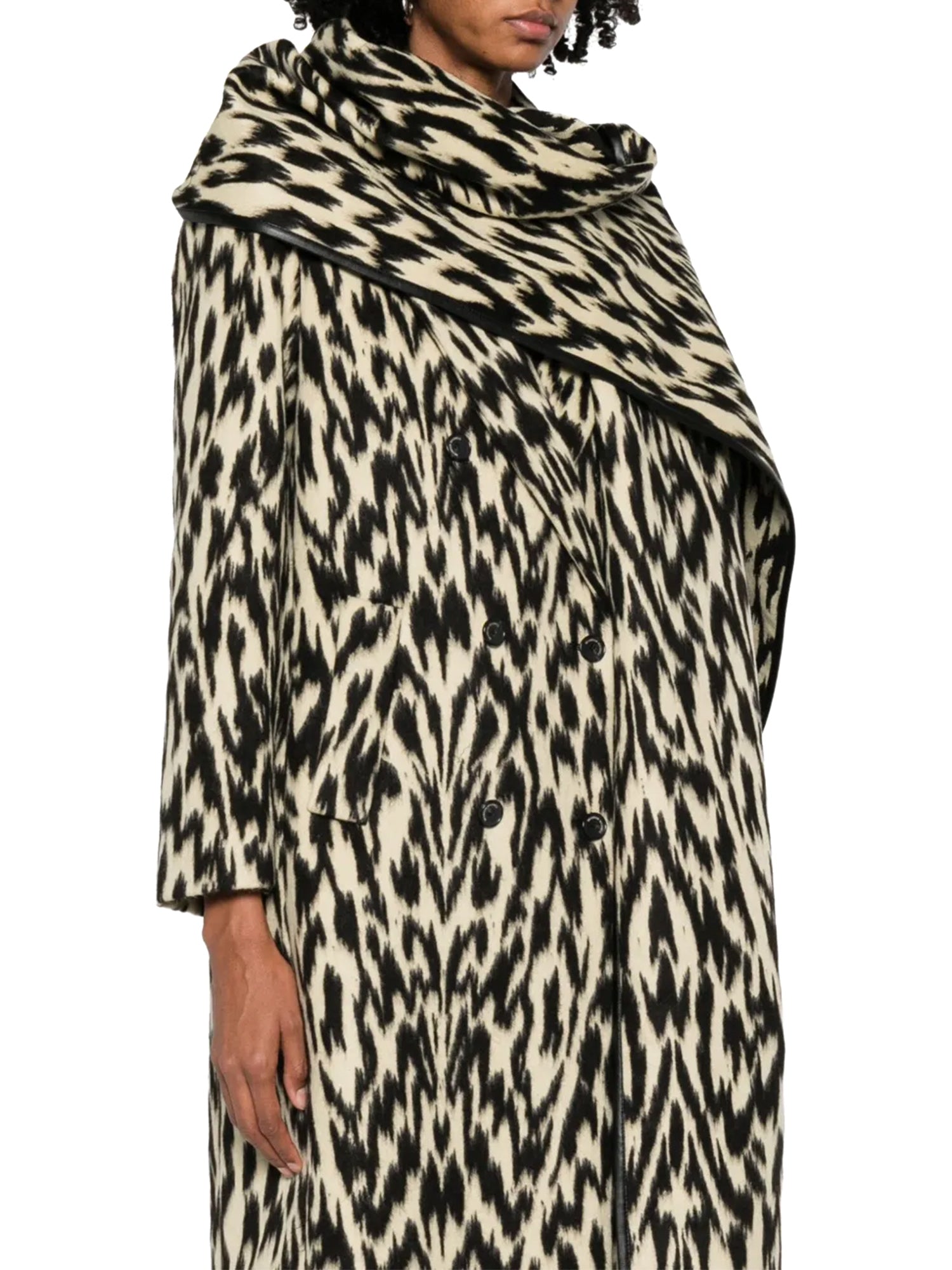 Demi Double Breasted Coat with Scarf