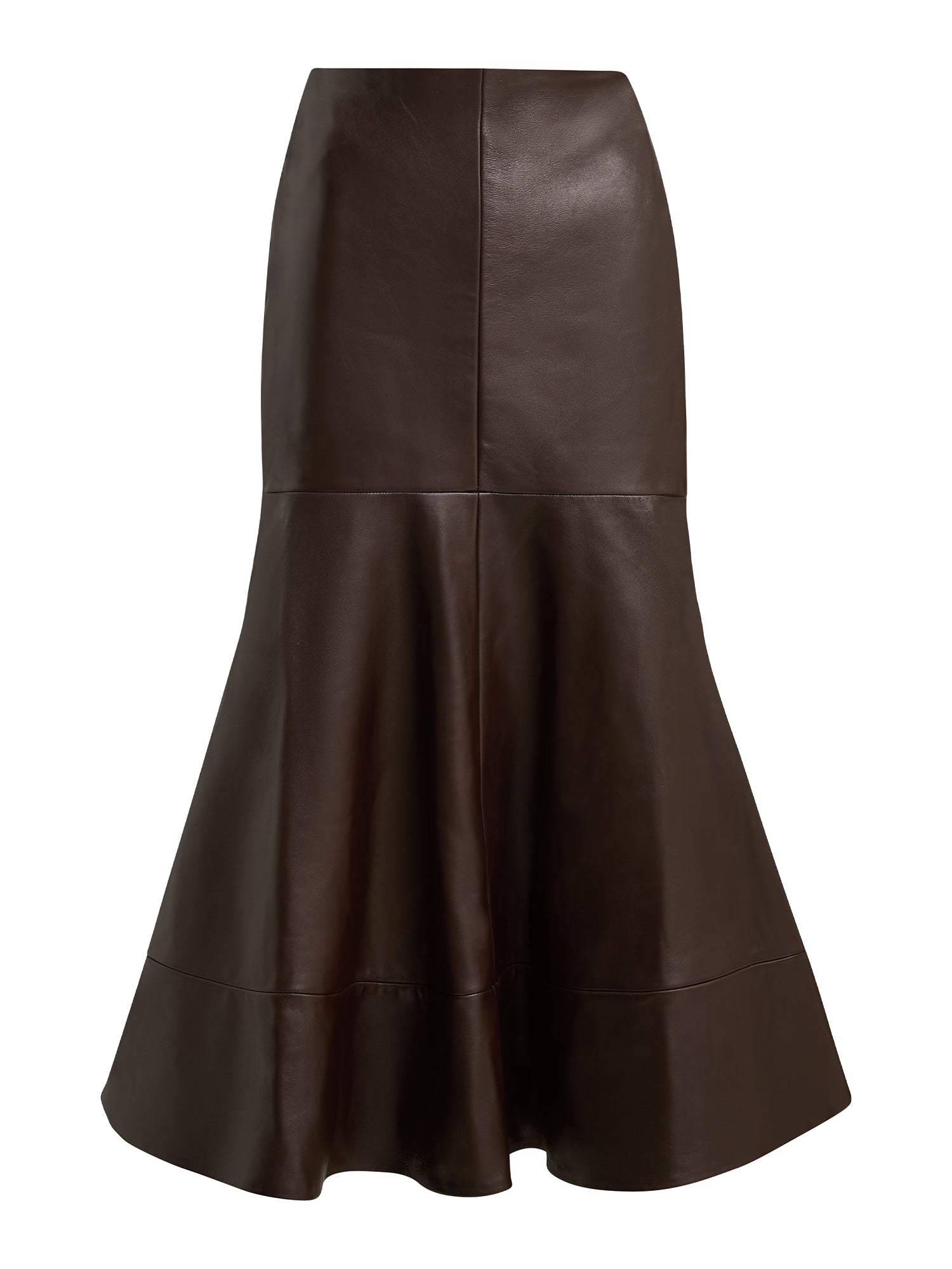 Preston Leather Skirt with Flared Hem