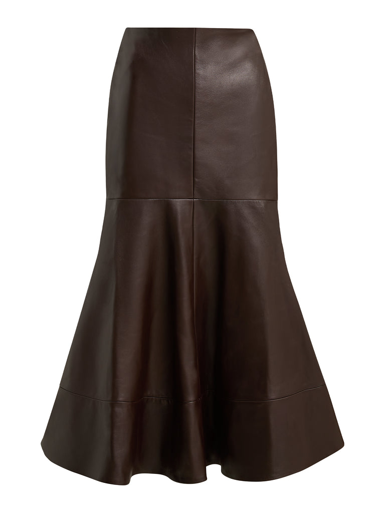 Brandon Maxwell | Preston Leather Skirt with Flared Hem – Kirna Zabête