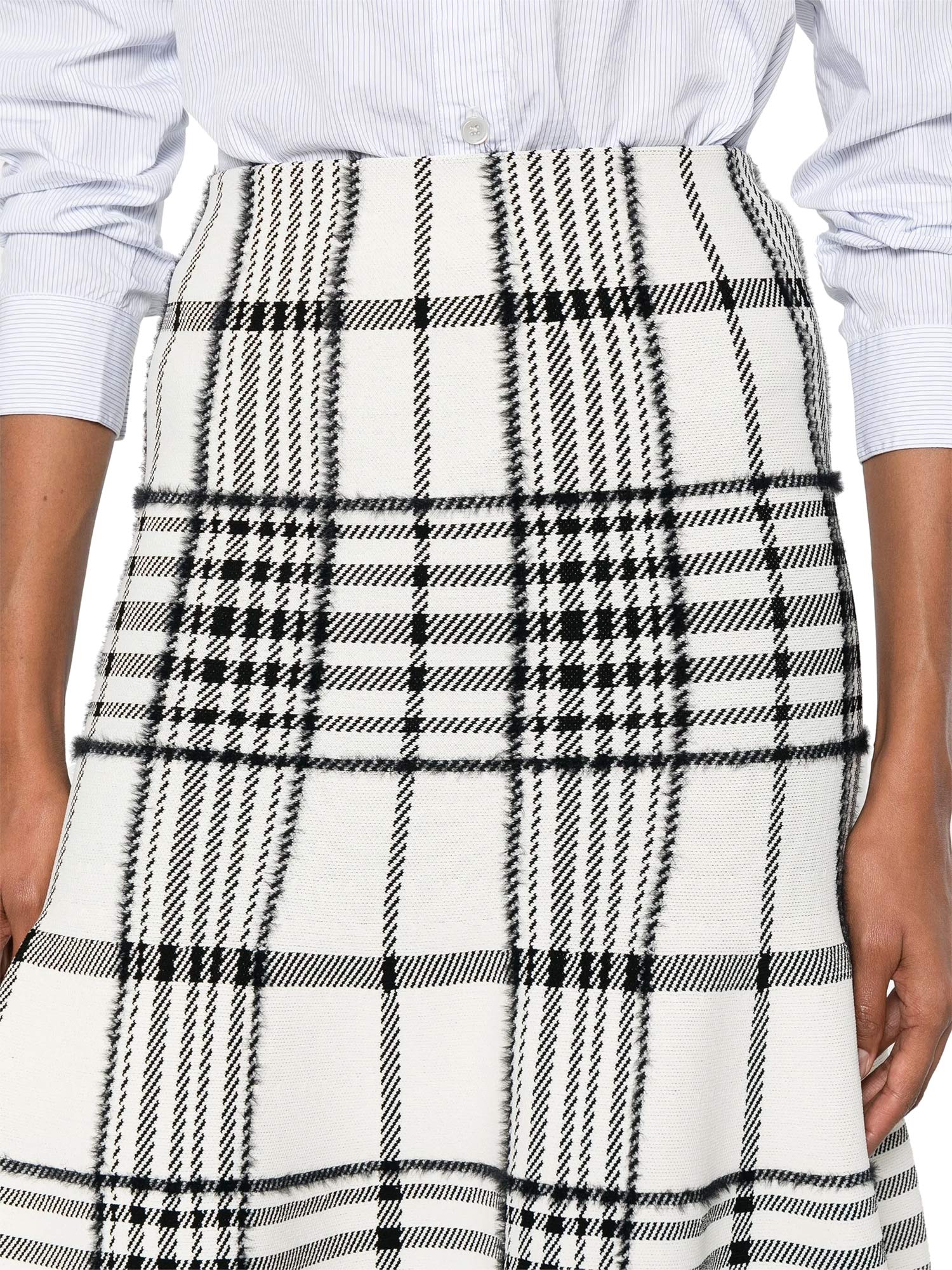 Rory Flare Knit Skirt with Jacquard Plaid