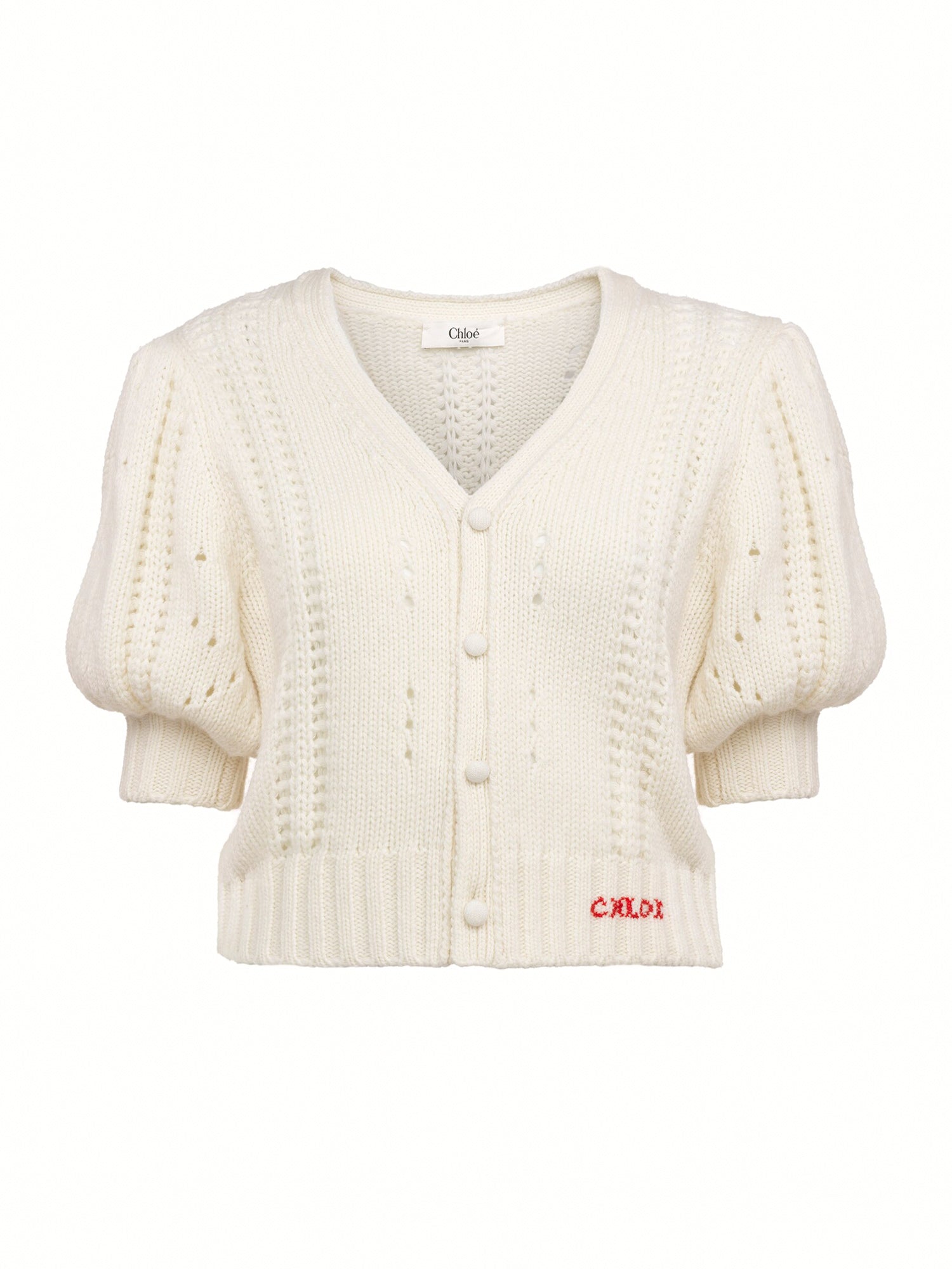 Wool And Cashmere Knit Puff-Sleeve Cardigan