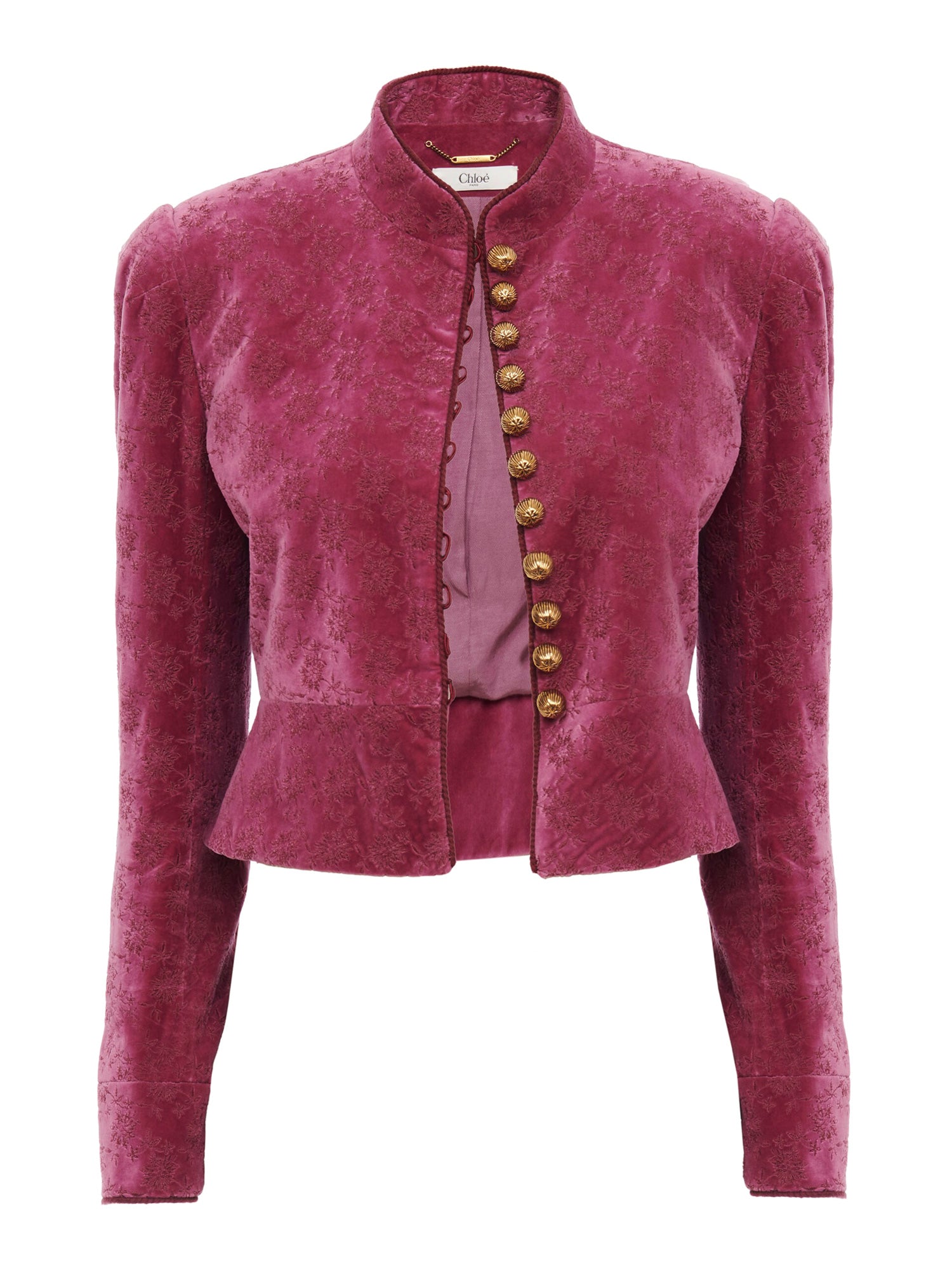 Cropped Fitted Velvet Jacket