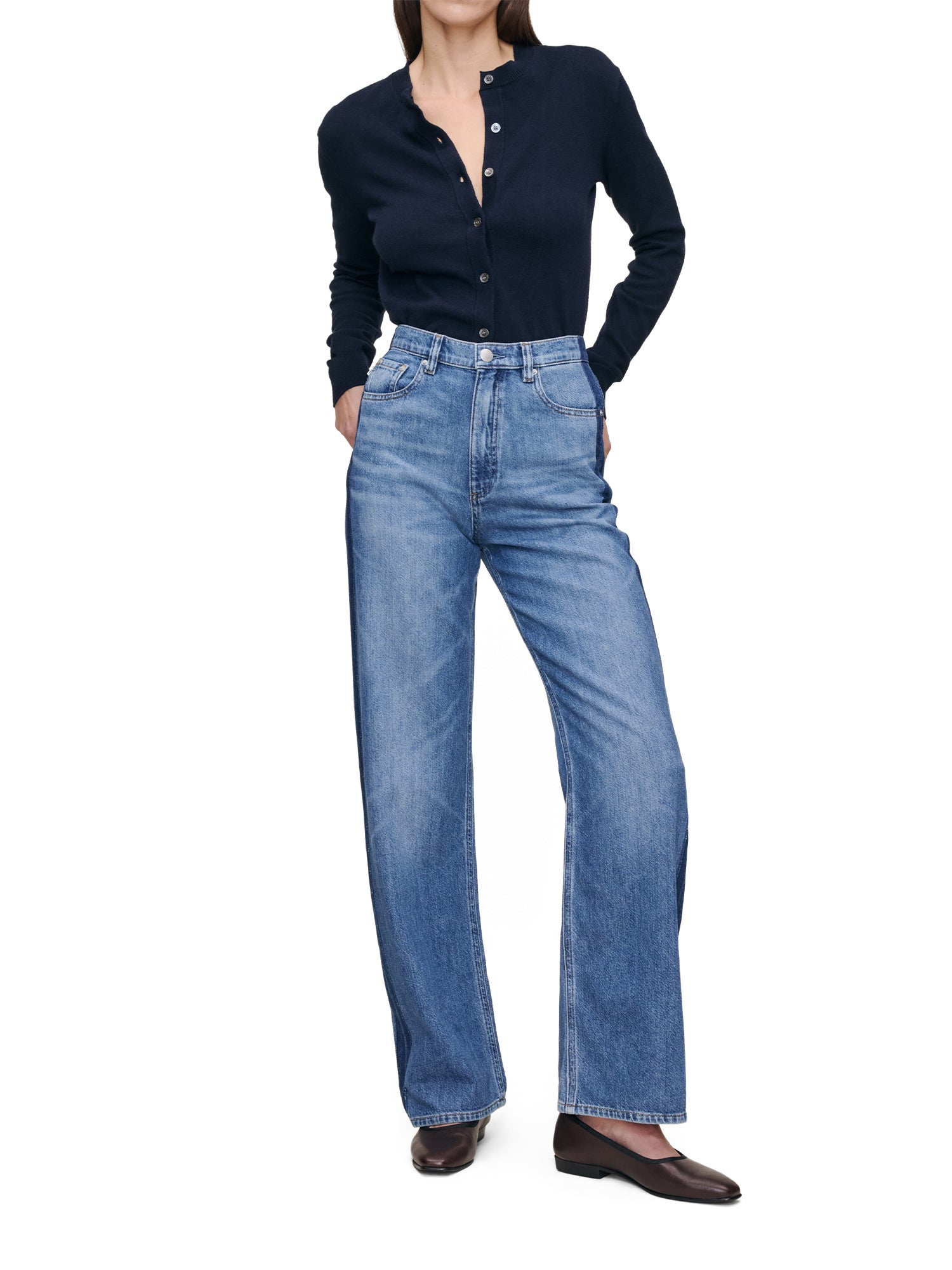 Karmine Aura Refined Wide Leg High Rise Jeans