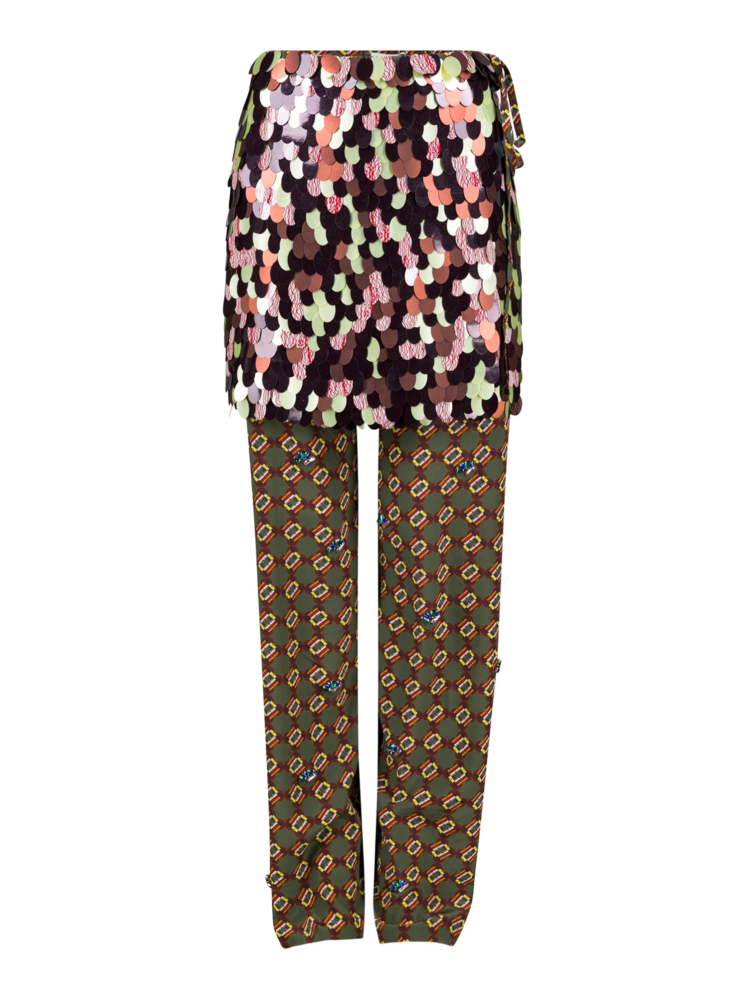 Pritty Embellished Layered Trousers