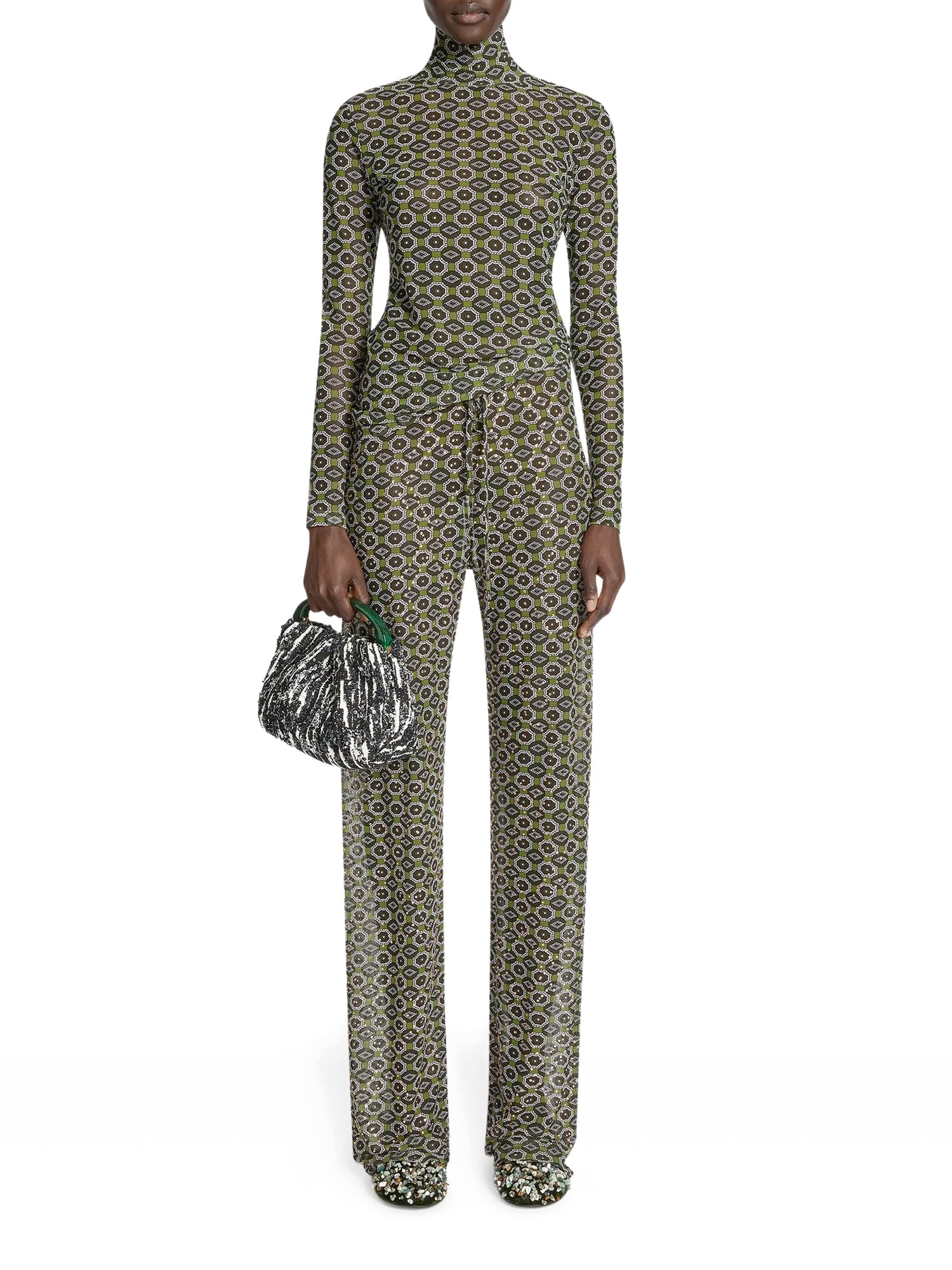 Hoyser Mesh Turtleneck Top