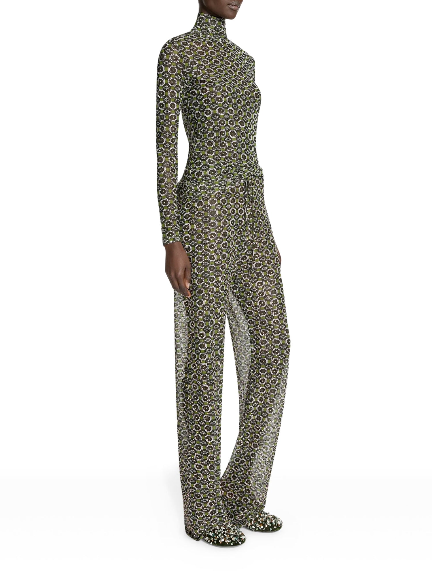 Hoyser Mesh Turtleneck Top