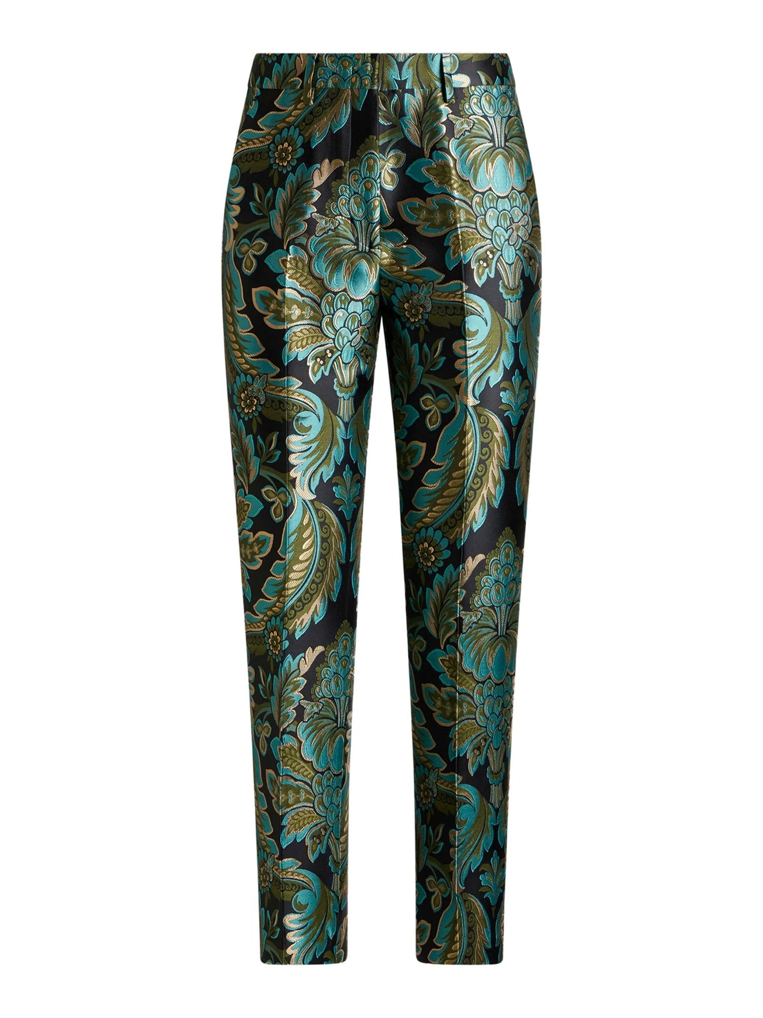 Flower and Bee Jacquard Cigarette Trousers