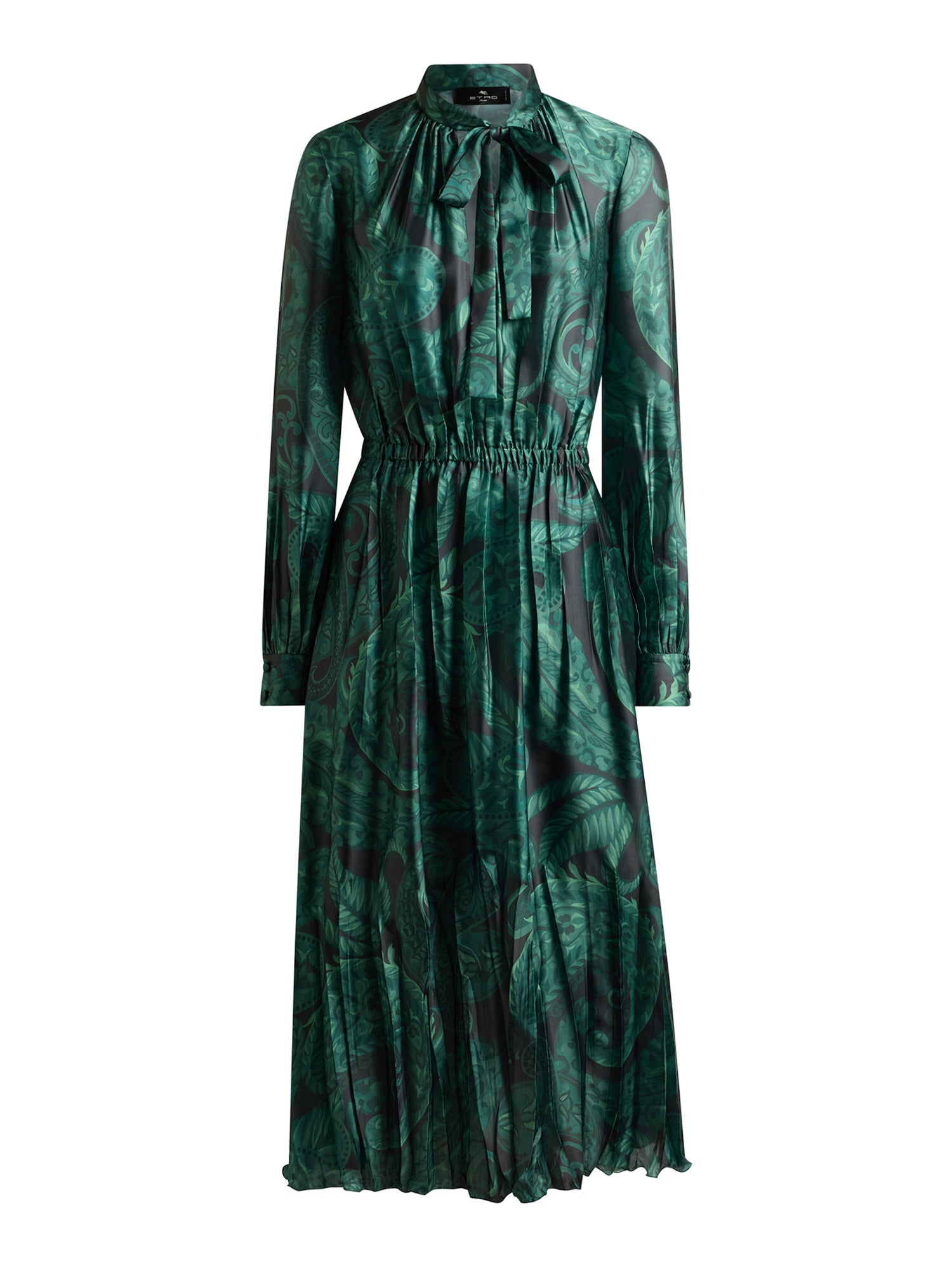 Ruched Paisley Midi Dress