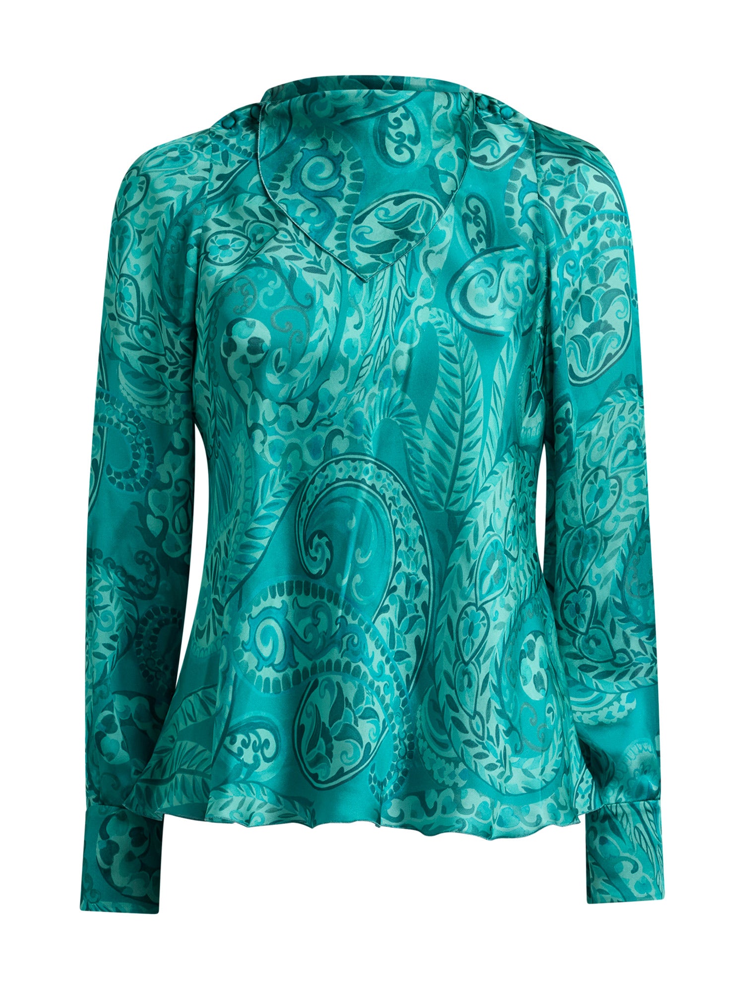 Bat-Sleeve Silk Top