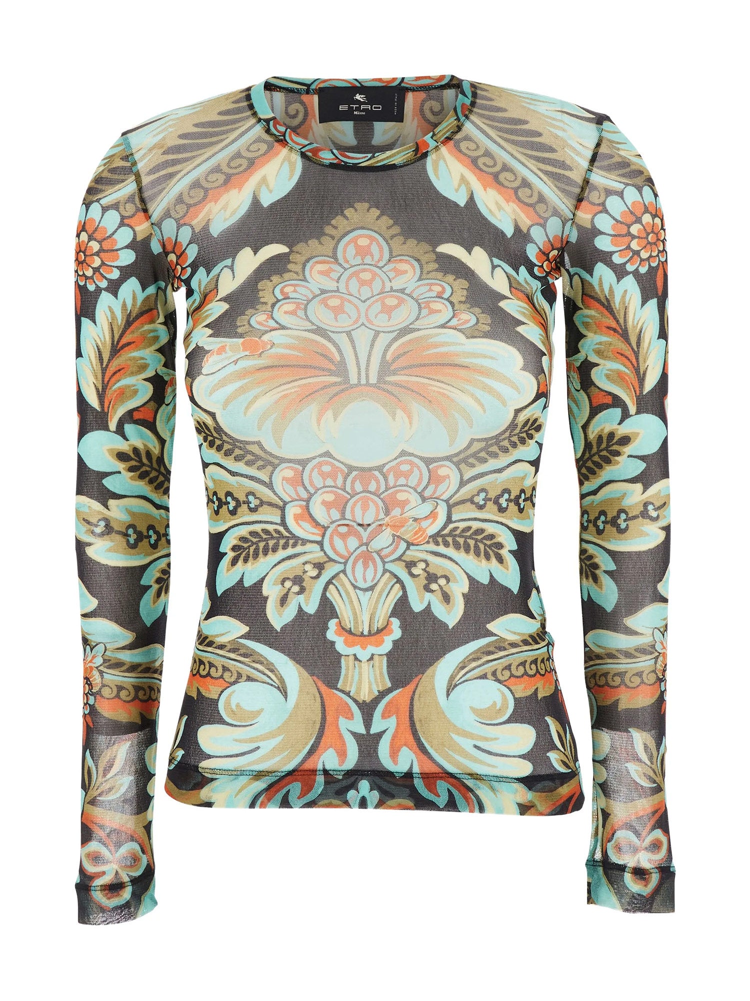 Printed Long Sleeve Jersey Top
