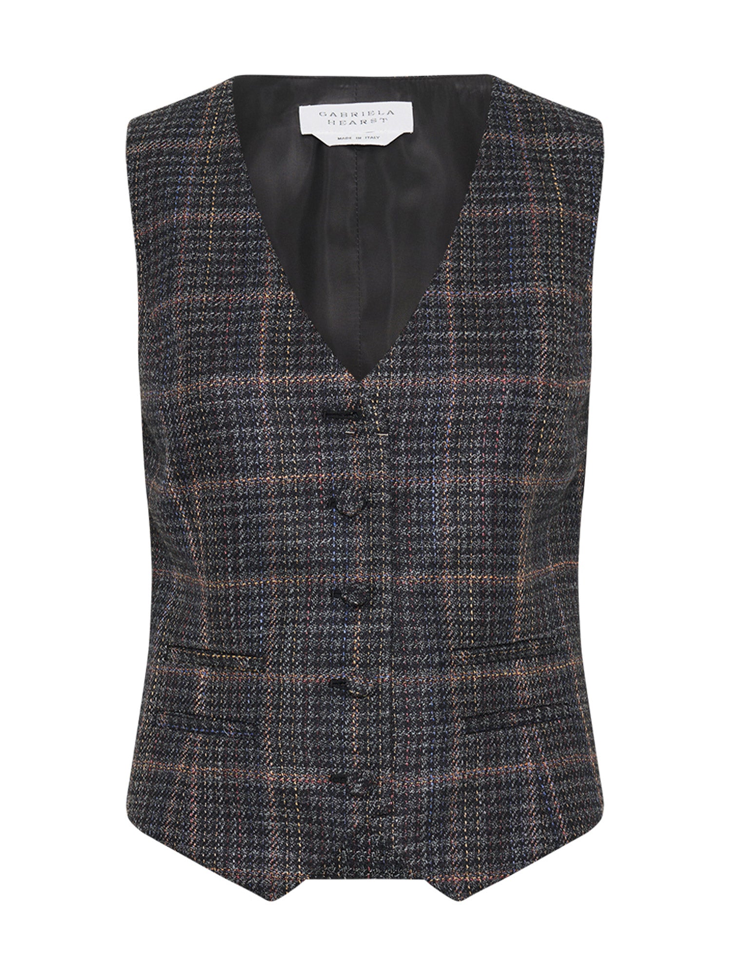 Coleridge Wool Silk Clubcheck Plaid Vest