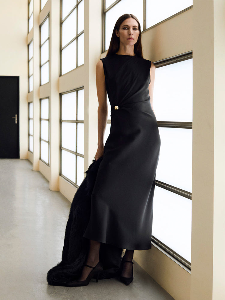 Roan Draped Metal Ornament Dress