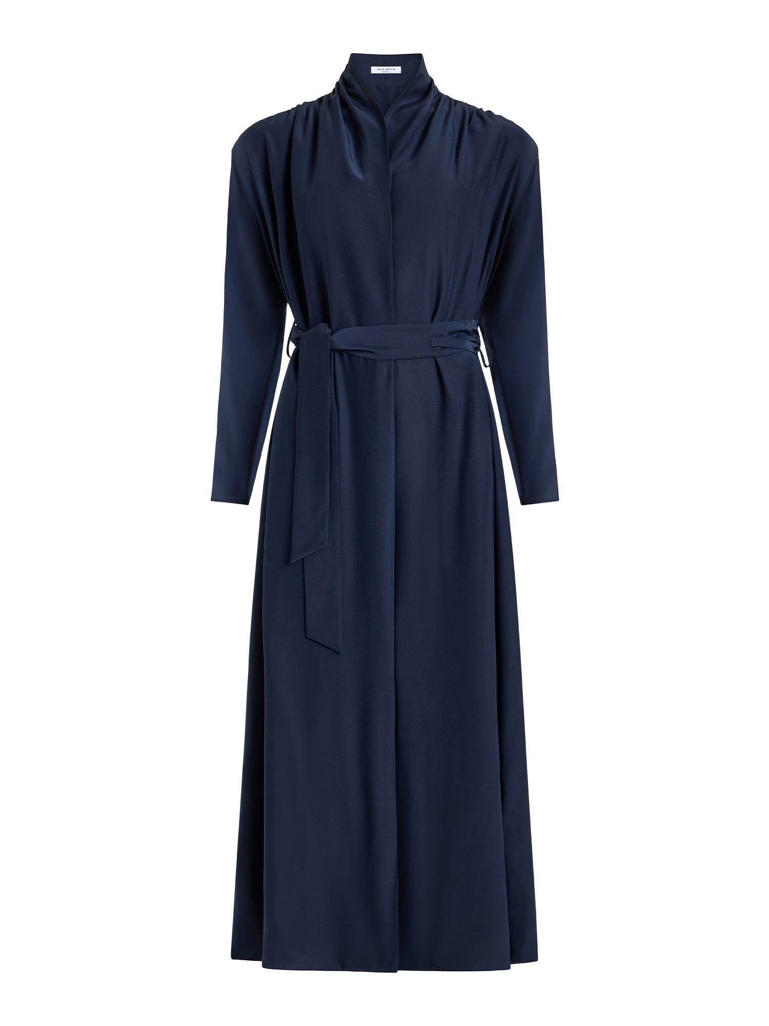 Maria Silk Drape Collar Dress