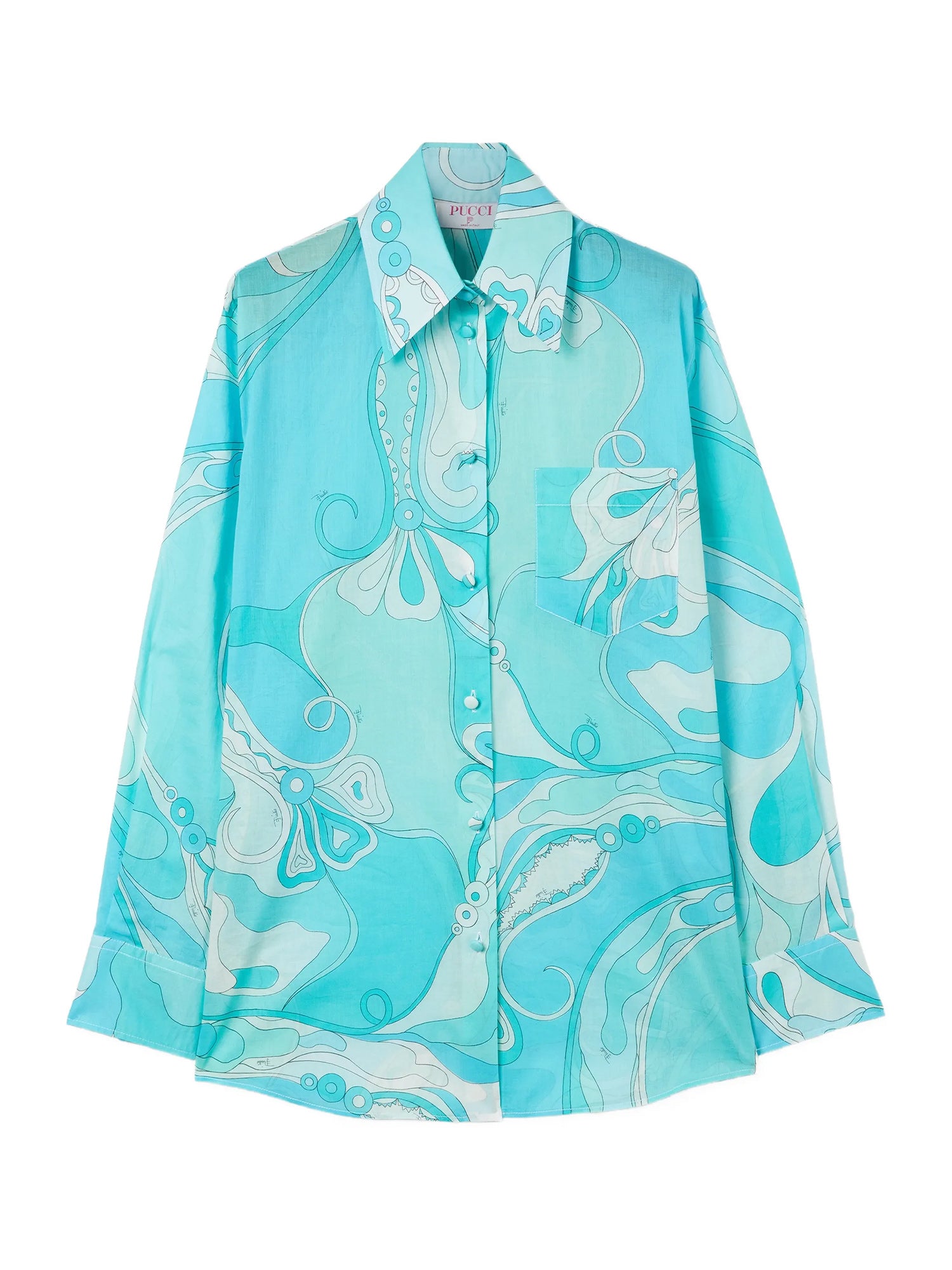 Orchidee-Print Cotton Shirt