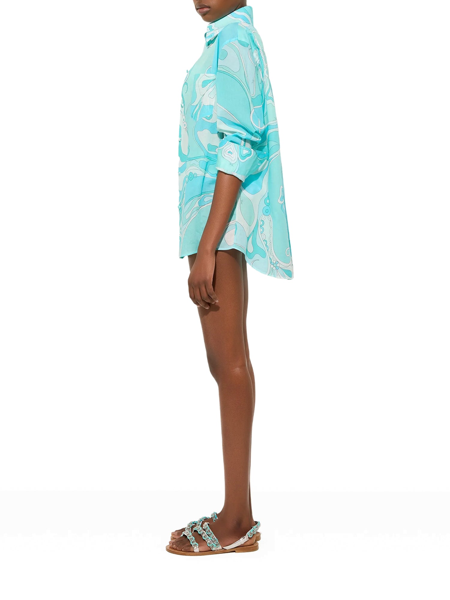 Orchidee-Print Cotton Shirt
